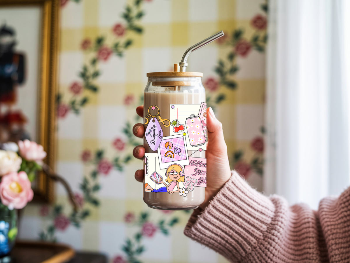 Just A Girl Lizzy 16 oz Glass Can