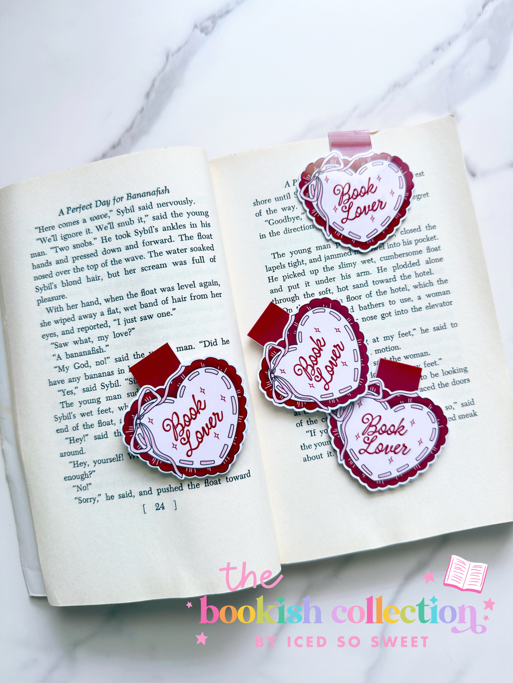 Book Lover Heart Magnetic Bookmark | Cute Bookmark for Readers