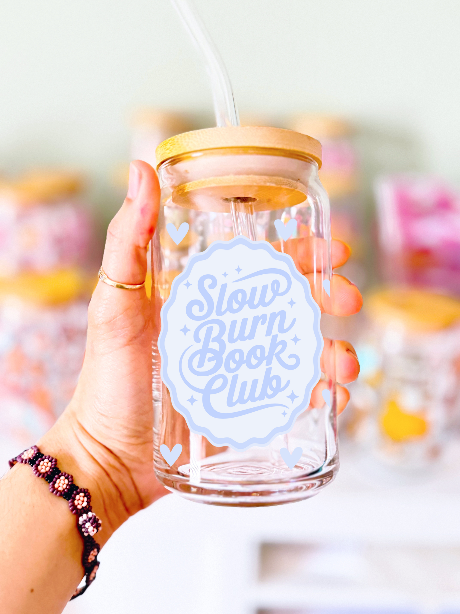 Slow Burn Book Club Glass Can