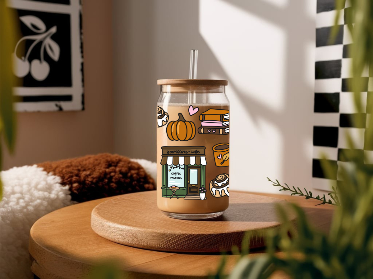 Cozy Bookstore Cafe 16 oz cup