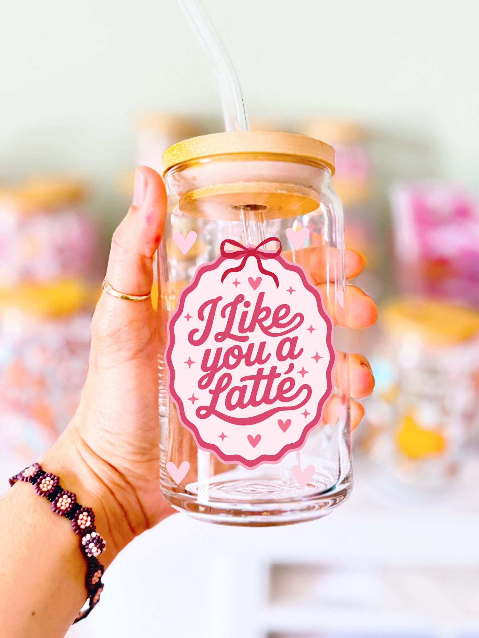 Coquette I like you a latte Glass Can