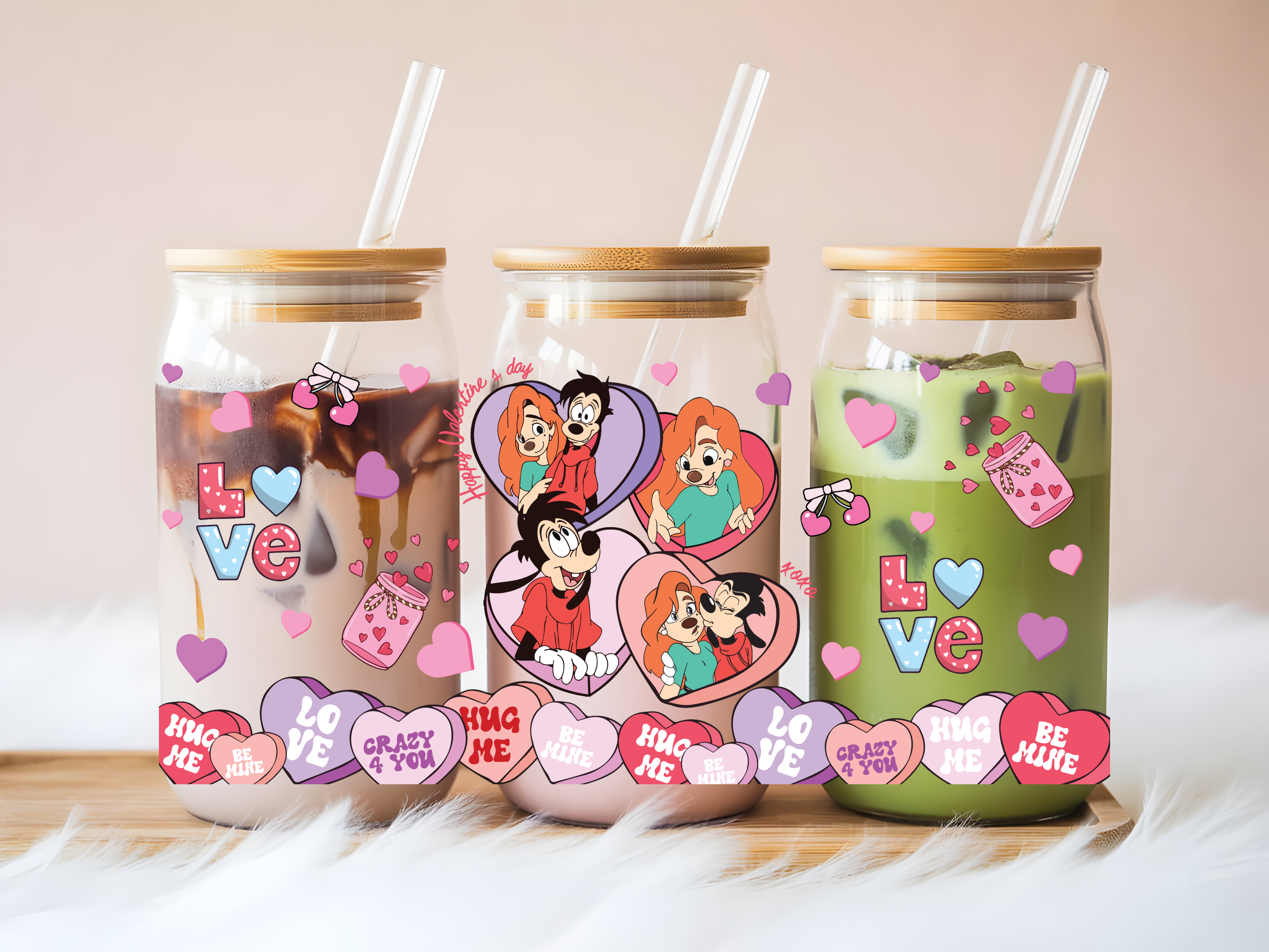 Max & Roxanne Valentine Glass Can