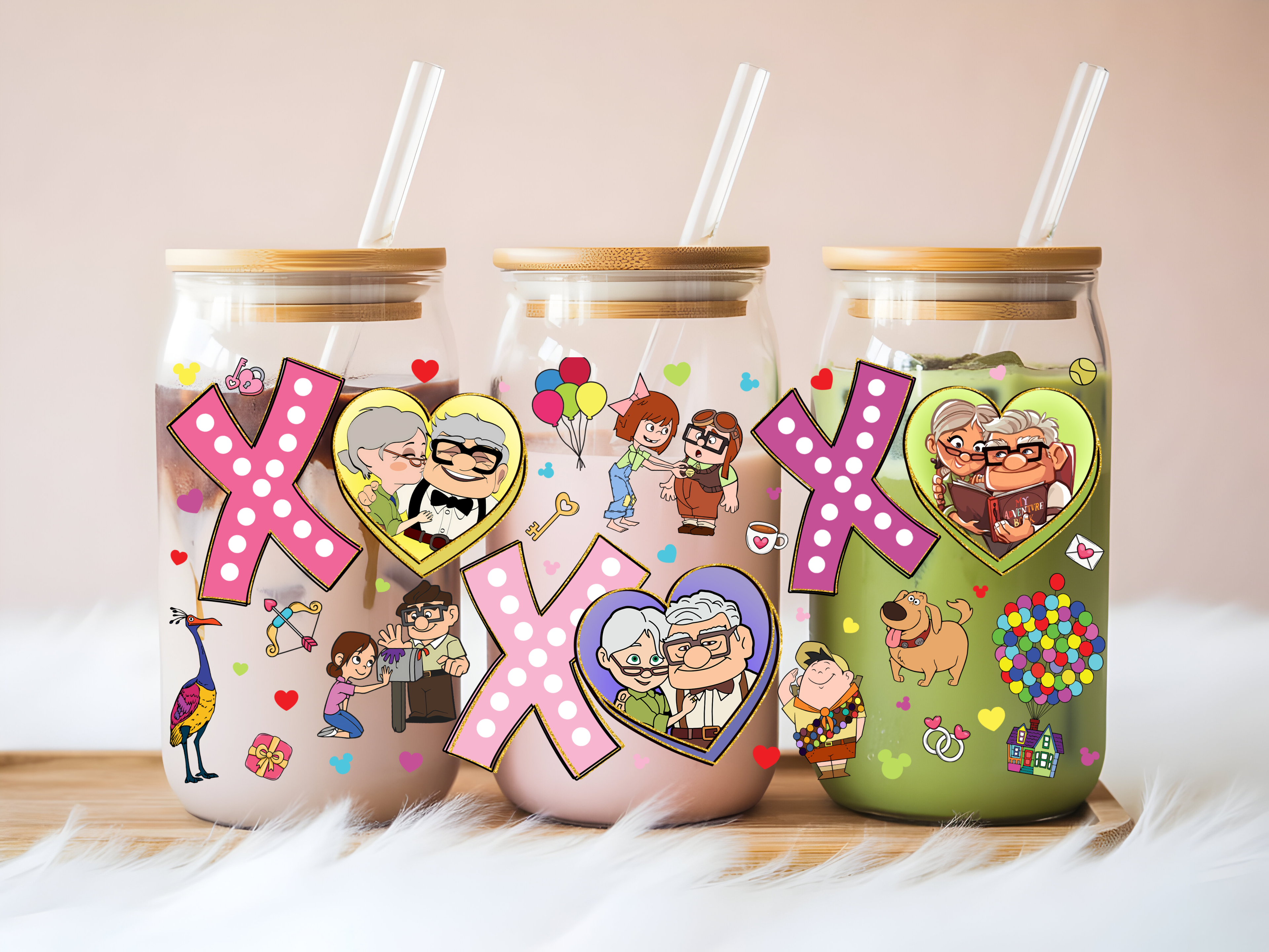 Carl & Ellie Valentine Glass Cup