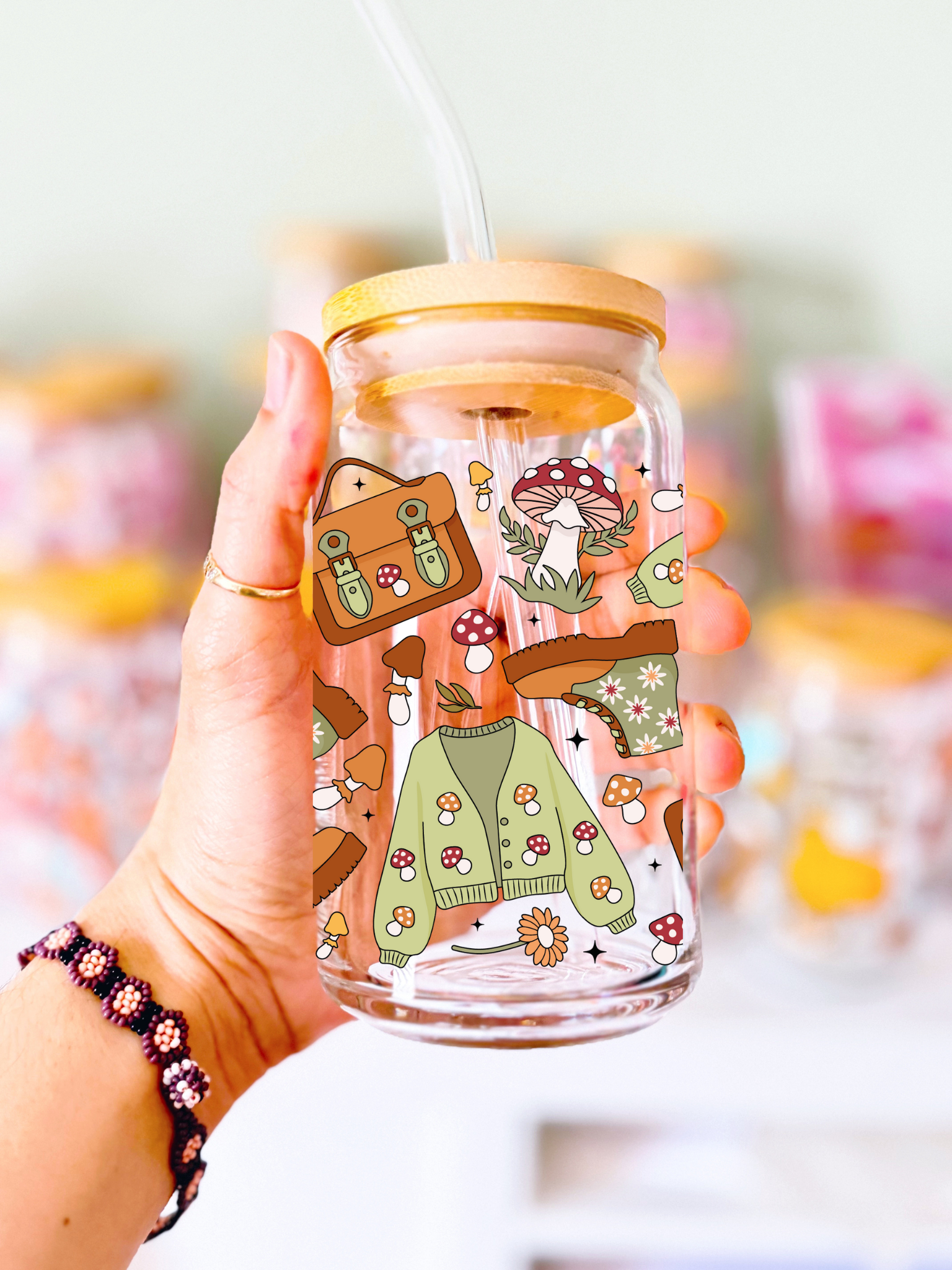 Goblincore Girl Glass Can