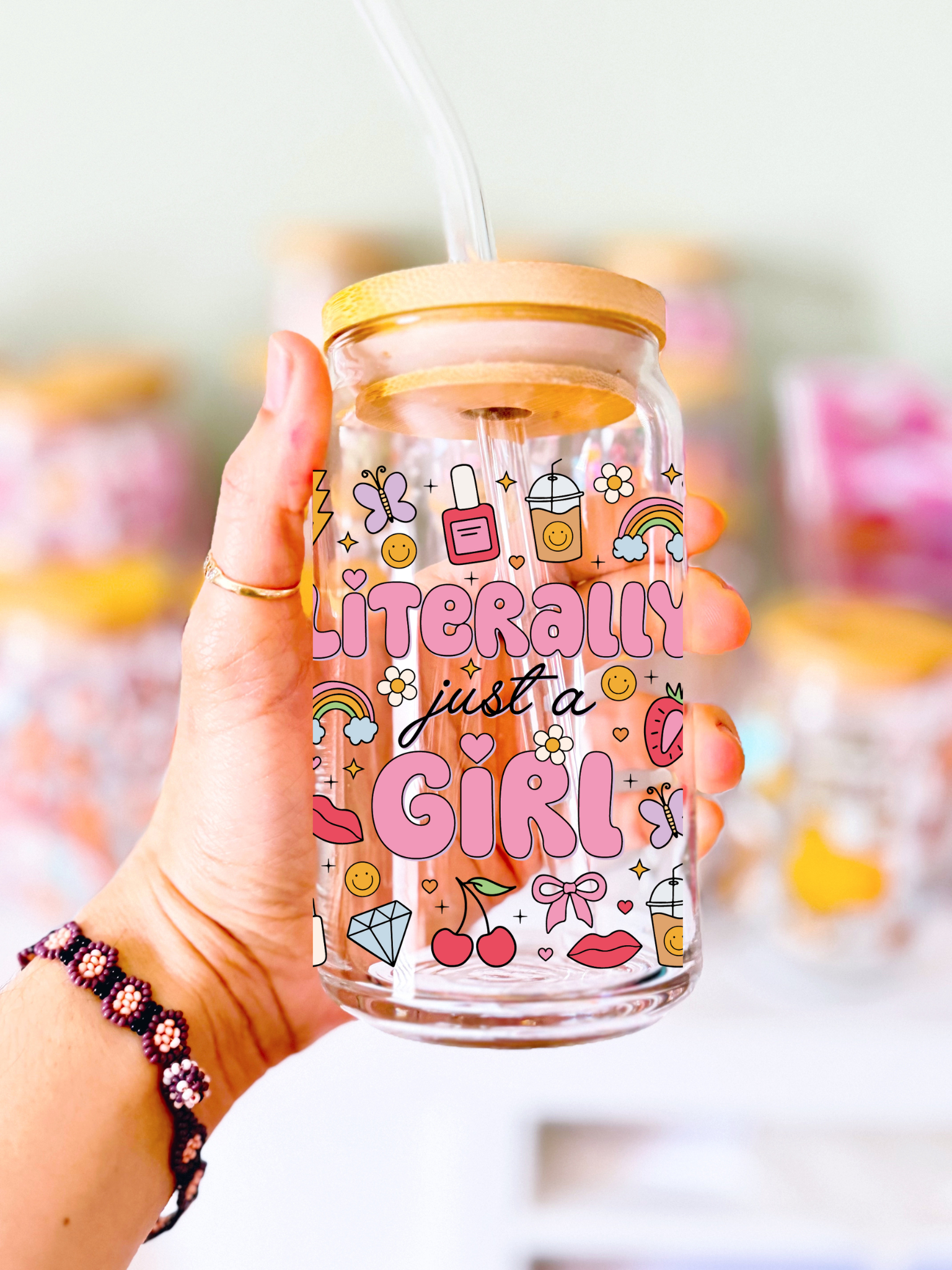 Literally Just a Girl Glass Can