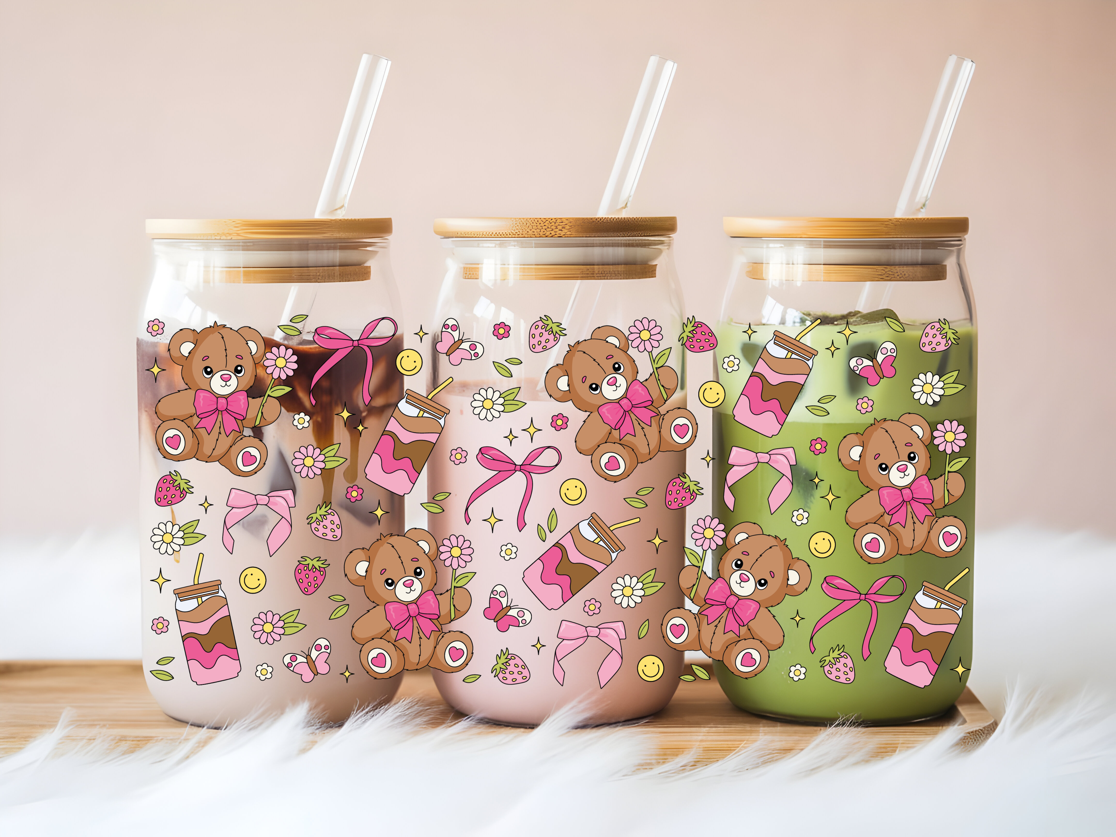 Teddy & Coffee Glass Can