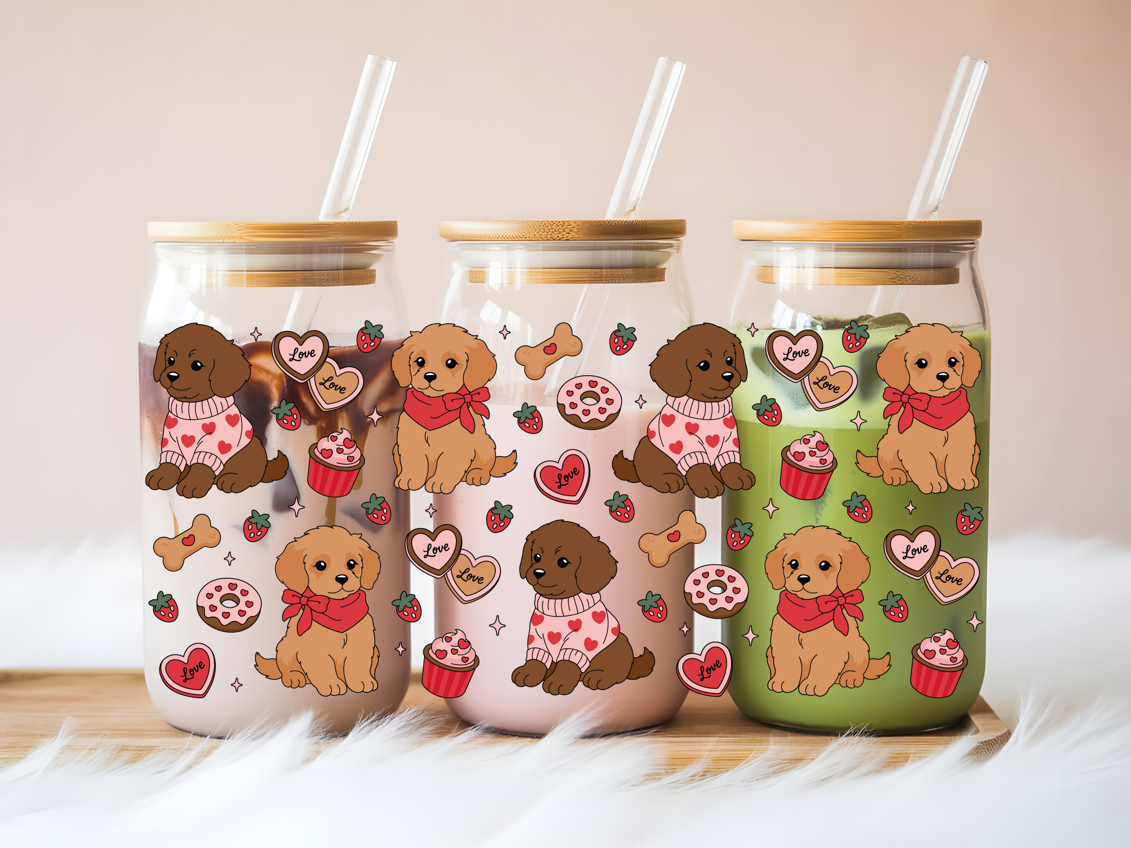 Puppy Love Glass Can