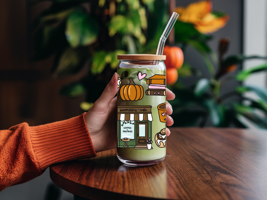 Cozy Bookstore Cafe 16 oz cup