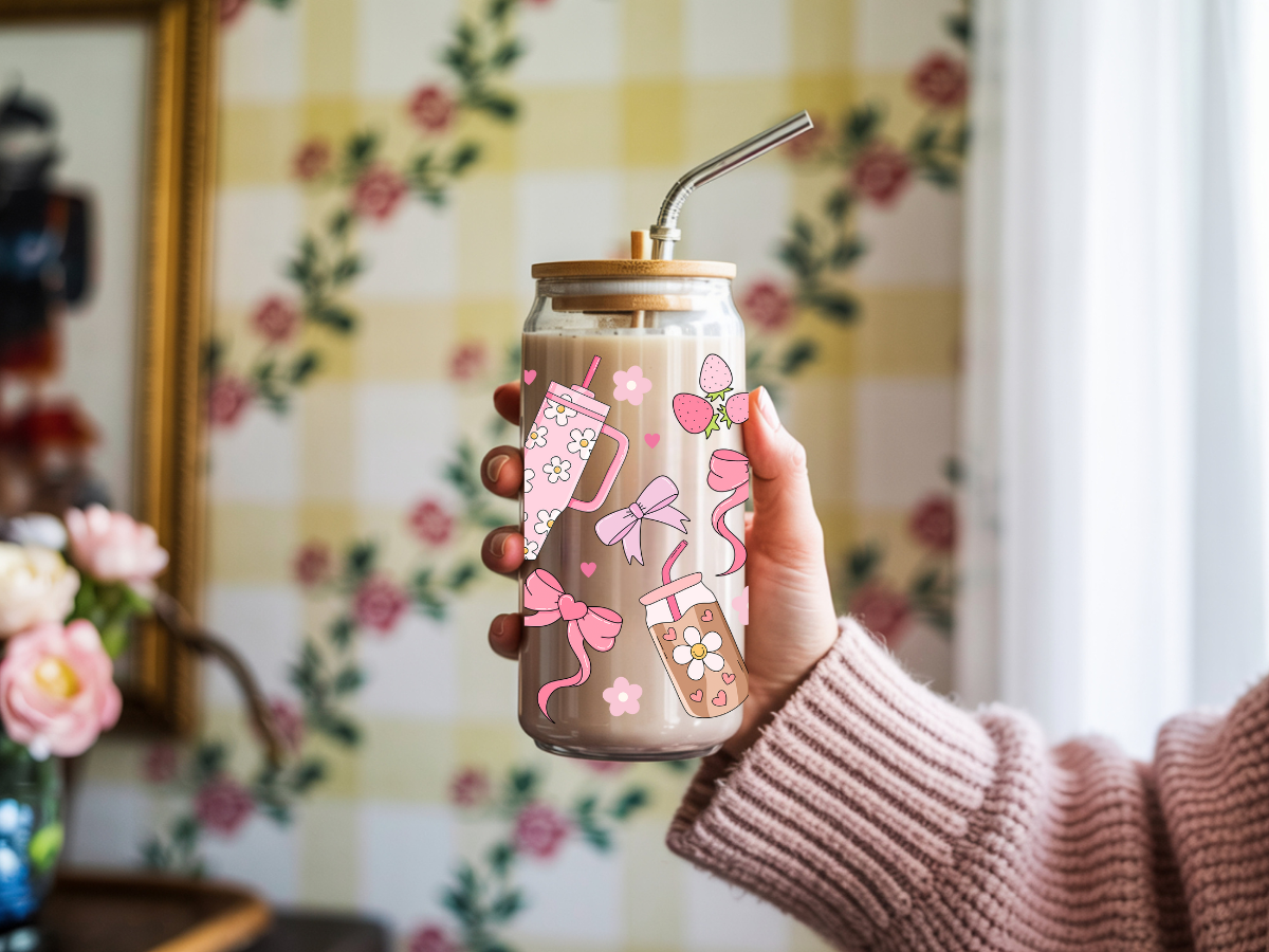 Pink Essentials Glass Can