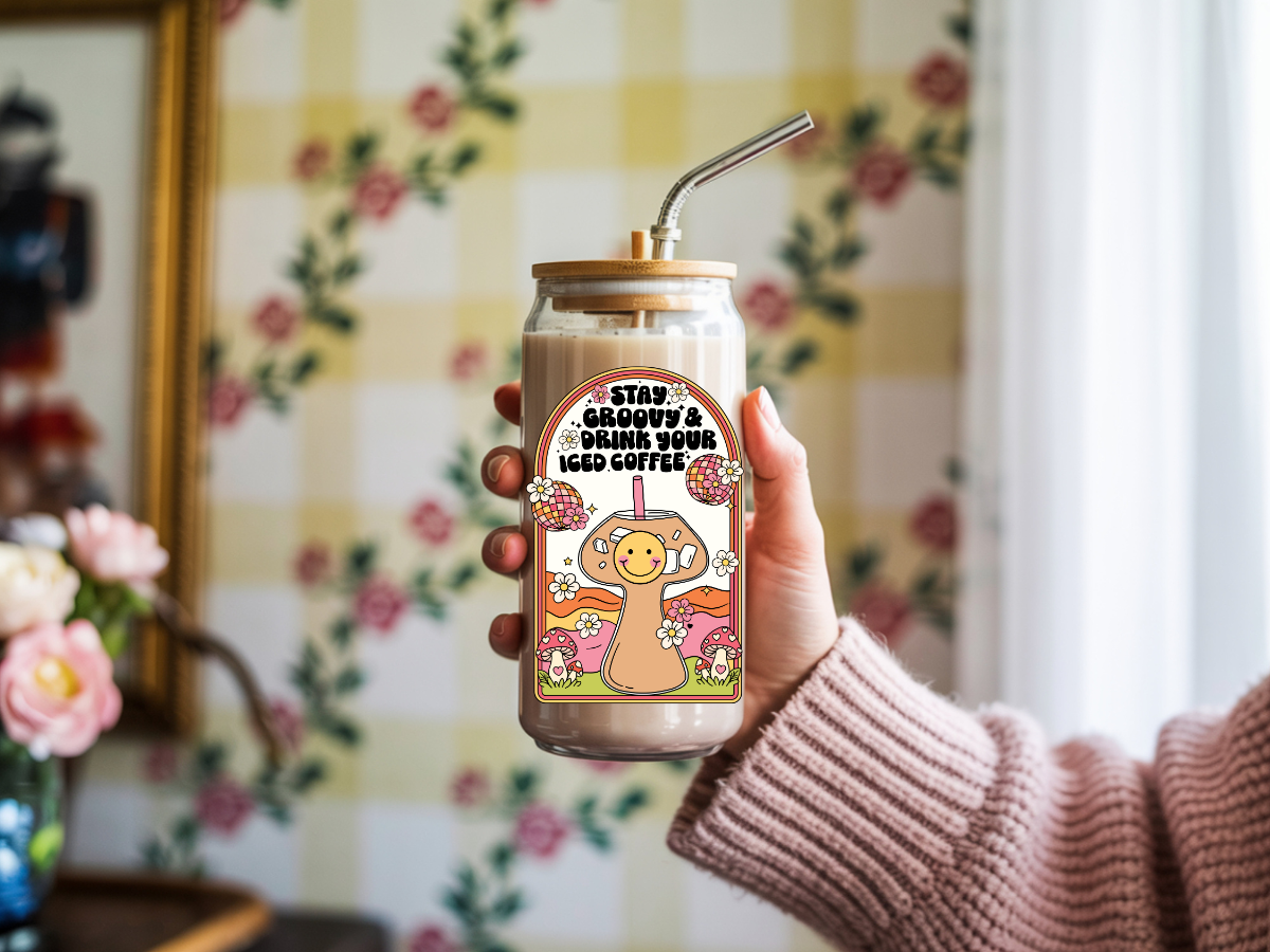 Stay Groovy and Drink Your Iced Coffee Glass Can
