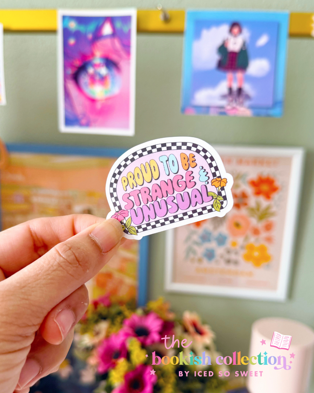 Proud to Be Strange and Unusual Water-Resistant Vinyl Sticker | Cute Gothic Sticker | Approx. 2.5 Inches