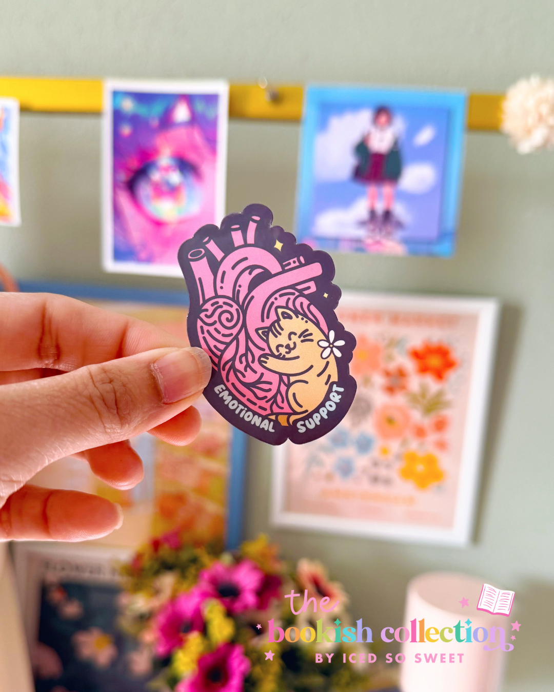 Emotional Support Cat Water-Resistant Vinyl Sticker | Cute Anatomical Heart Cat Sticker | Approx. 2.5 Inches