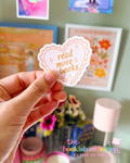 Read More Books Water-Resistant Vinyl Sticker | Cute Heart Book Sticker | Approx. 2.5 Inches