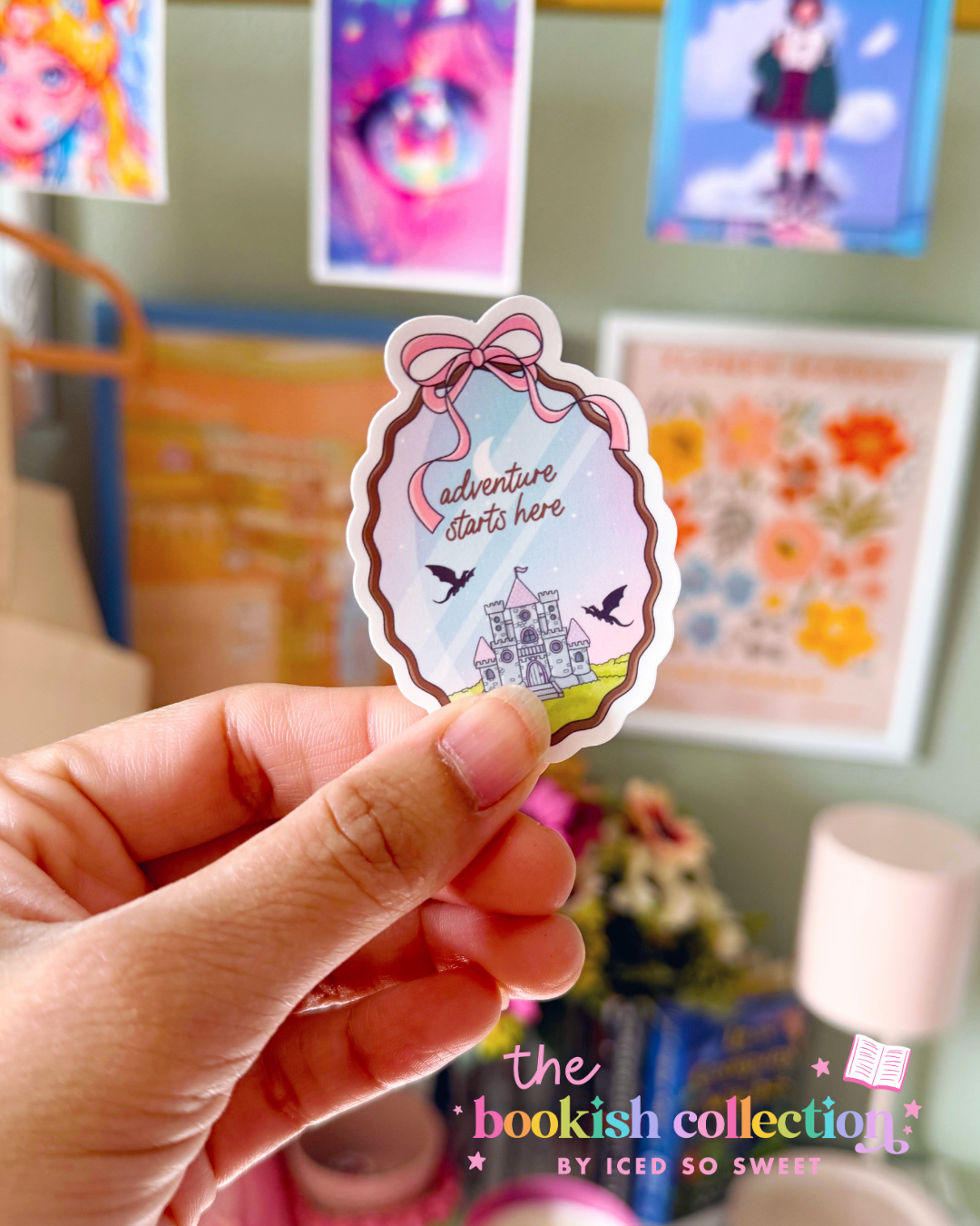 Adventure Starts Here Water-Resistant Vinyl Sticker | Fantasy Castle Sticker | Approx. 2.5 Inches