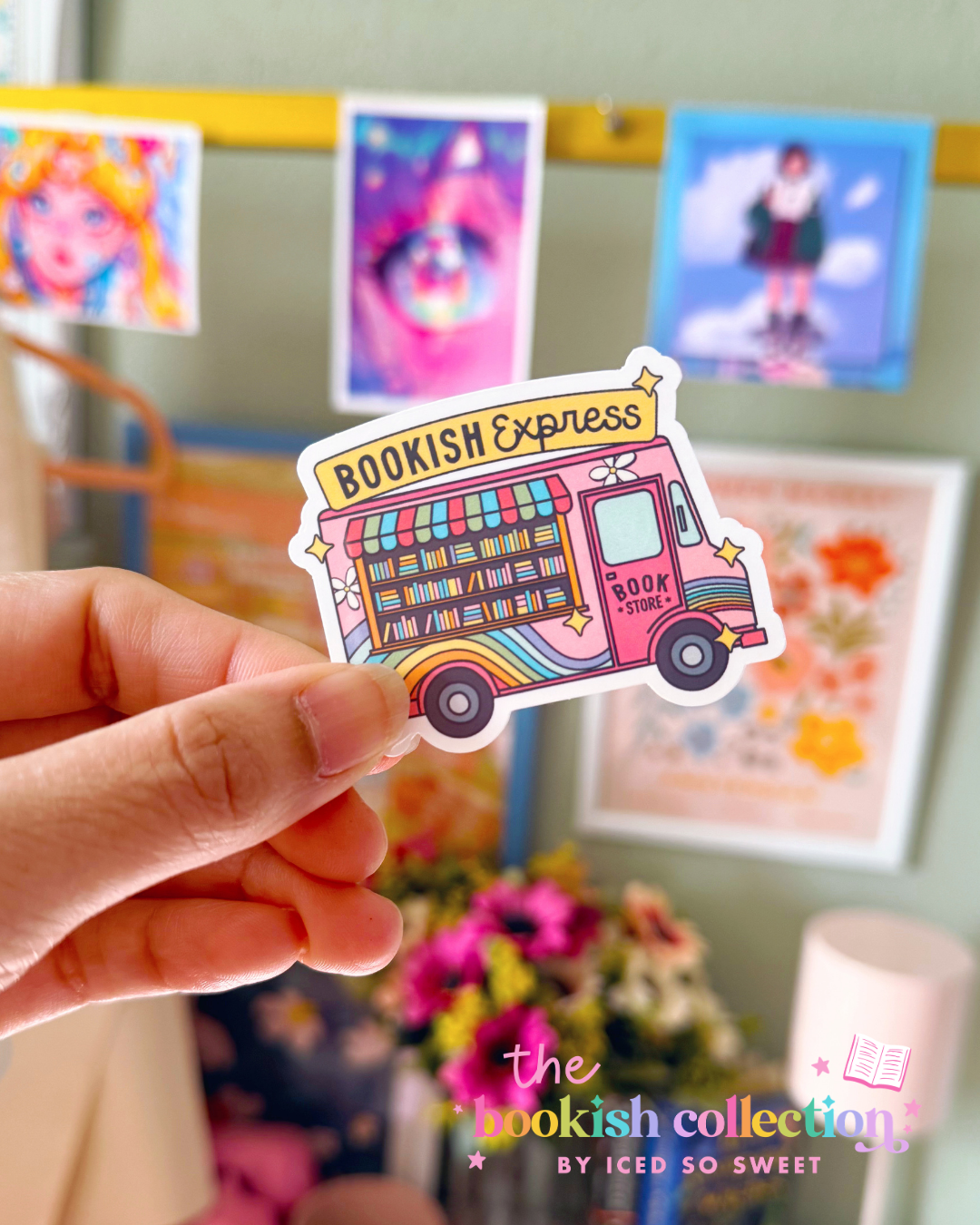 Bookish Express Water-Resistant Vinyl Sticker | Cute Bookstore Truck Sticker | Approx. 2.5 Inches