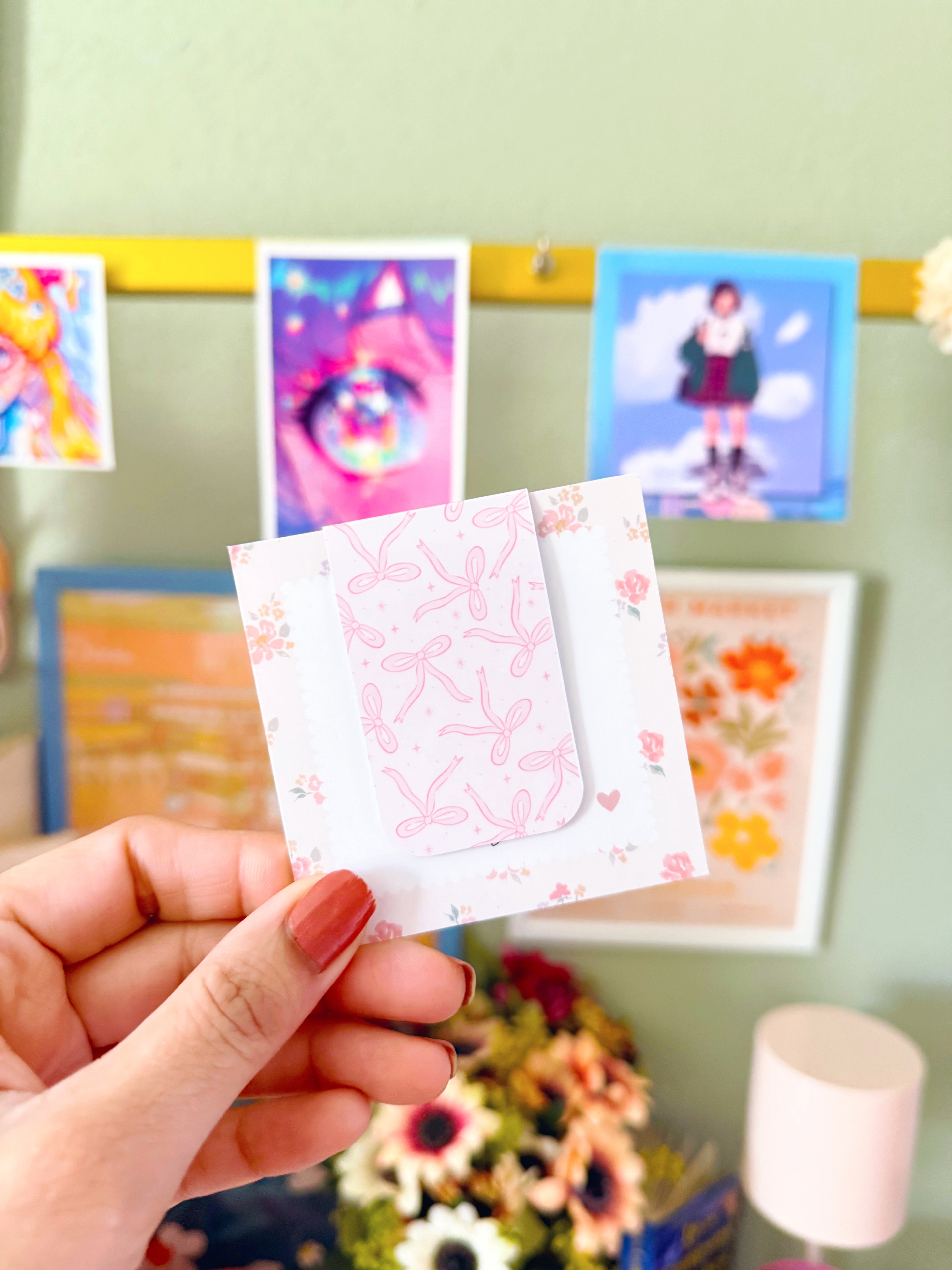 Pink Bows Magnetic Bookmark