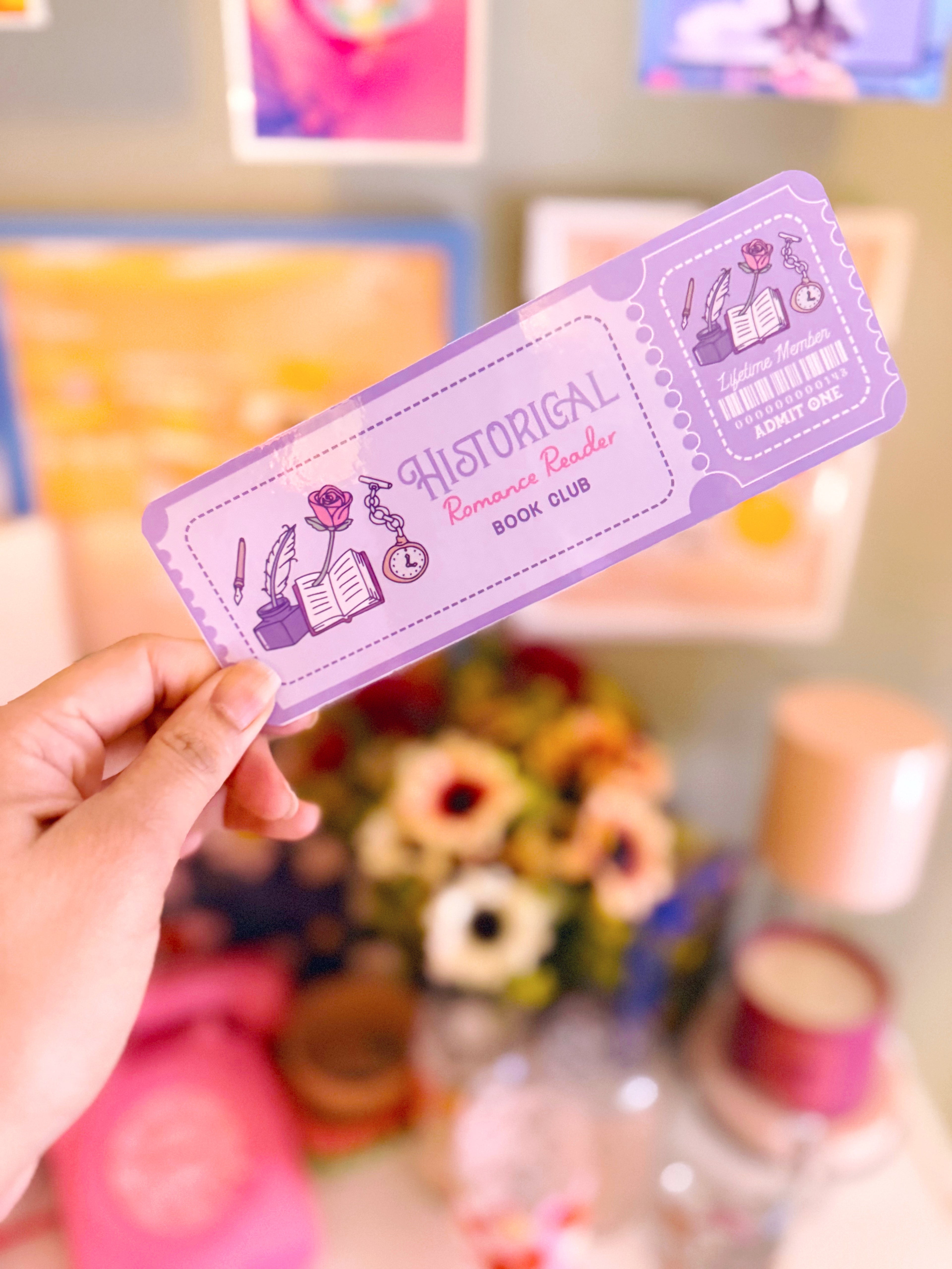 Historical Romance Reader Ticket Bookmark