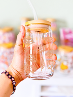 Autumn Leaves Trendy Glass Can Cup