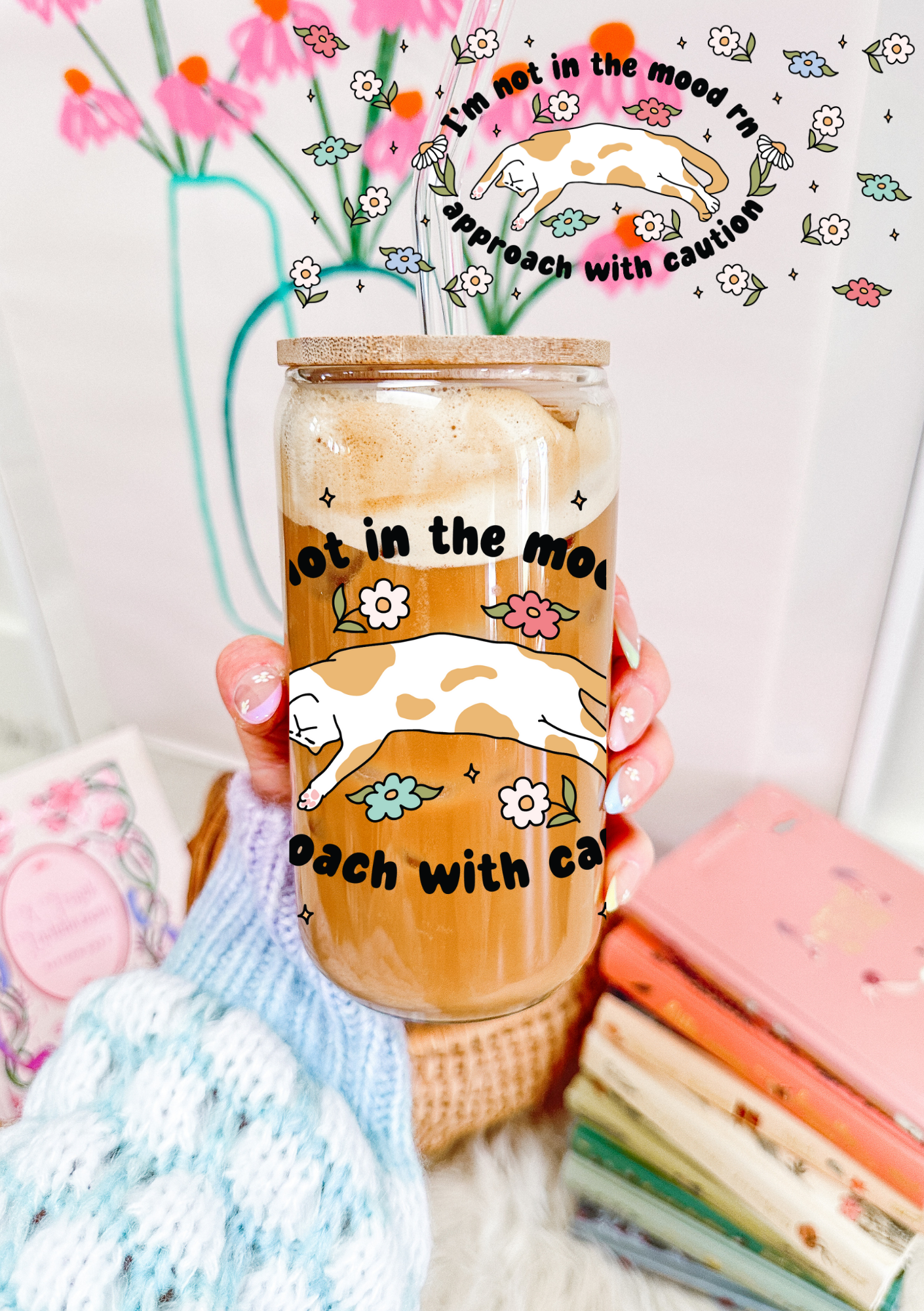 Cozy Cat Glass Can