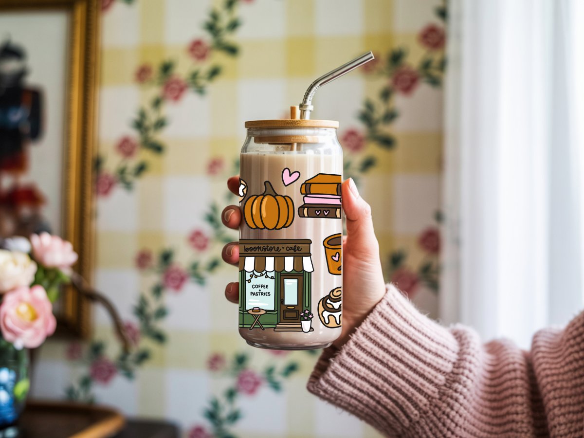 Cozy Bookstore Cafe 16 oz cup