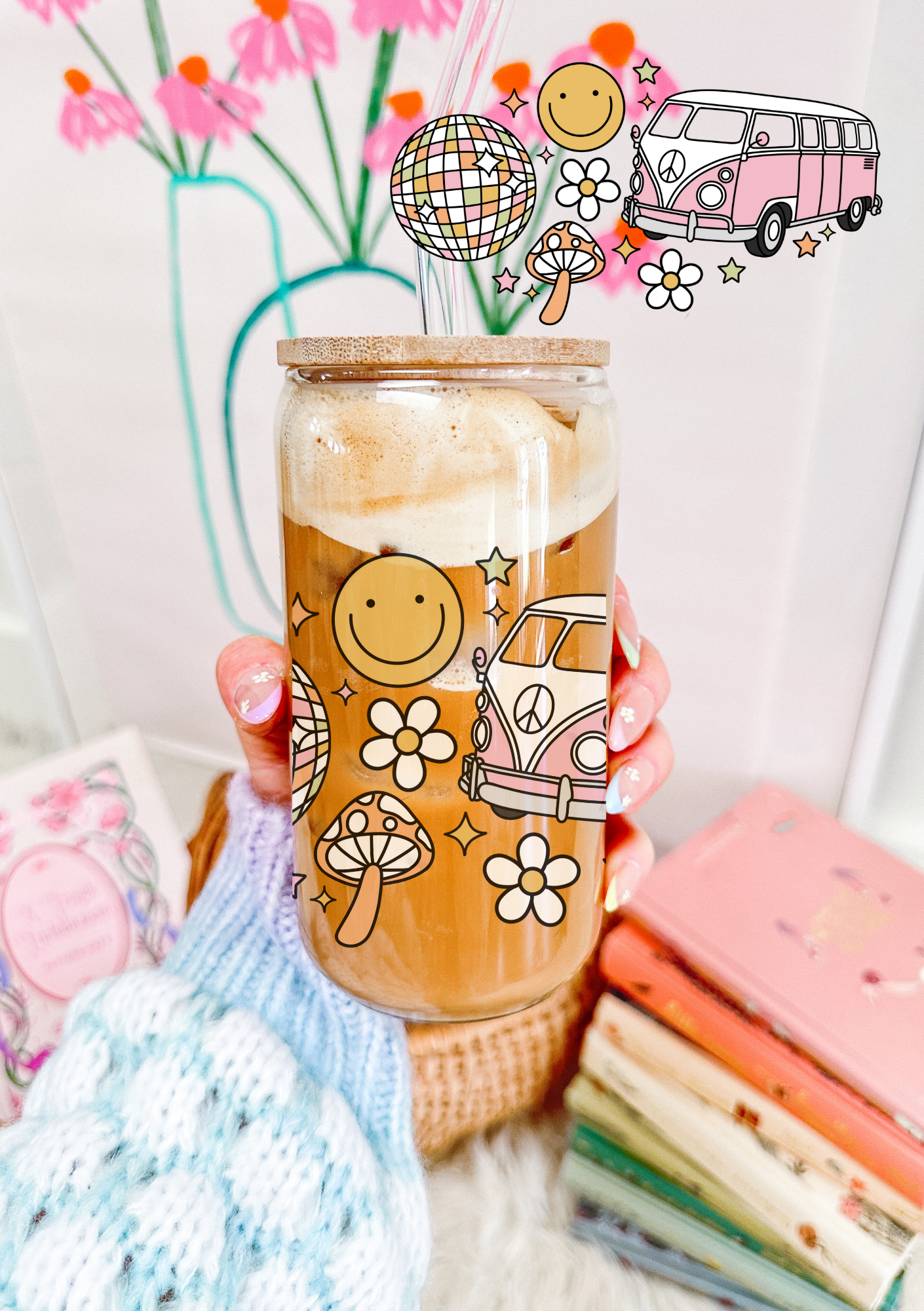 Groovy Bus Glass Can