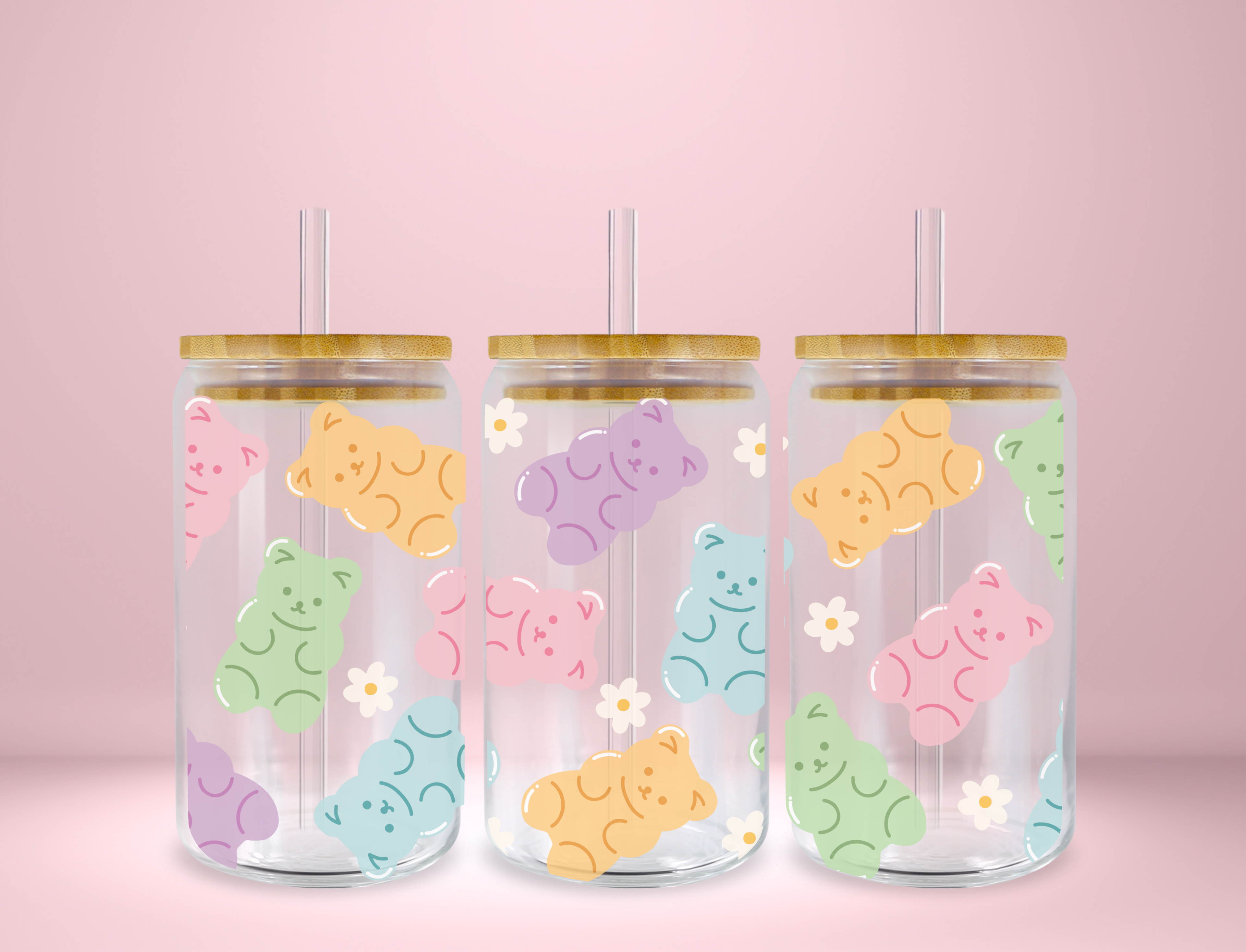Gummy Bear Daisy Glass Can