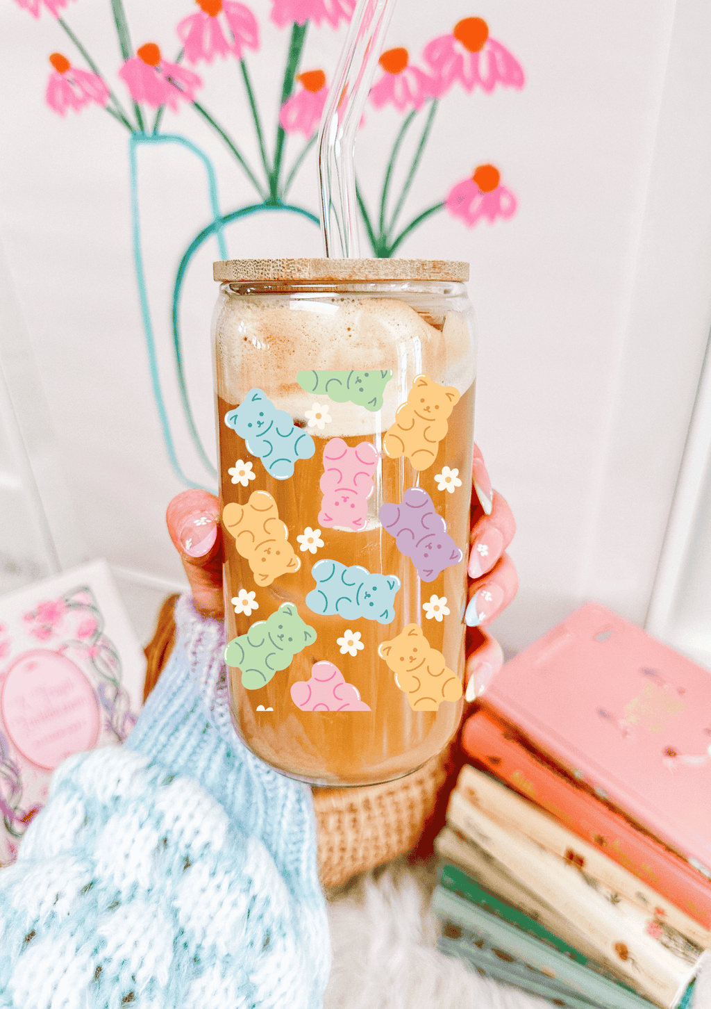 Gummy Bear Daisy Glass Can