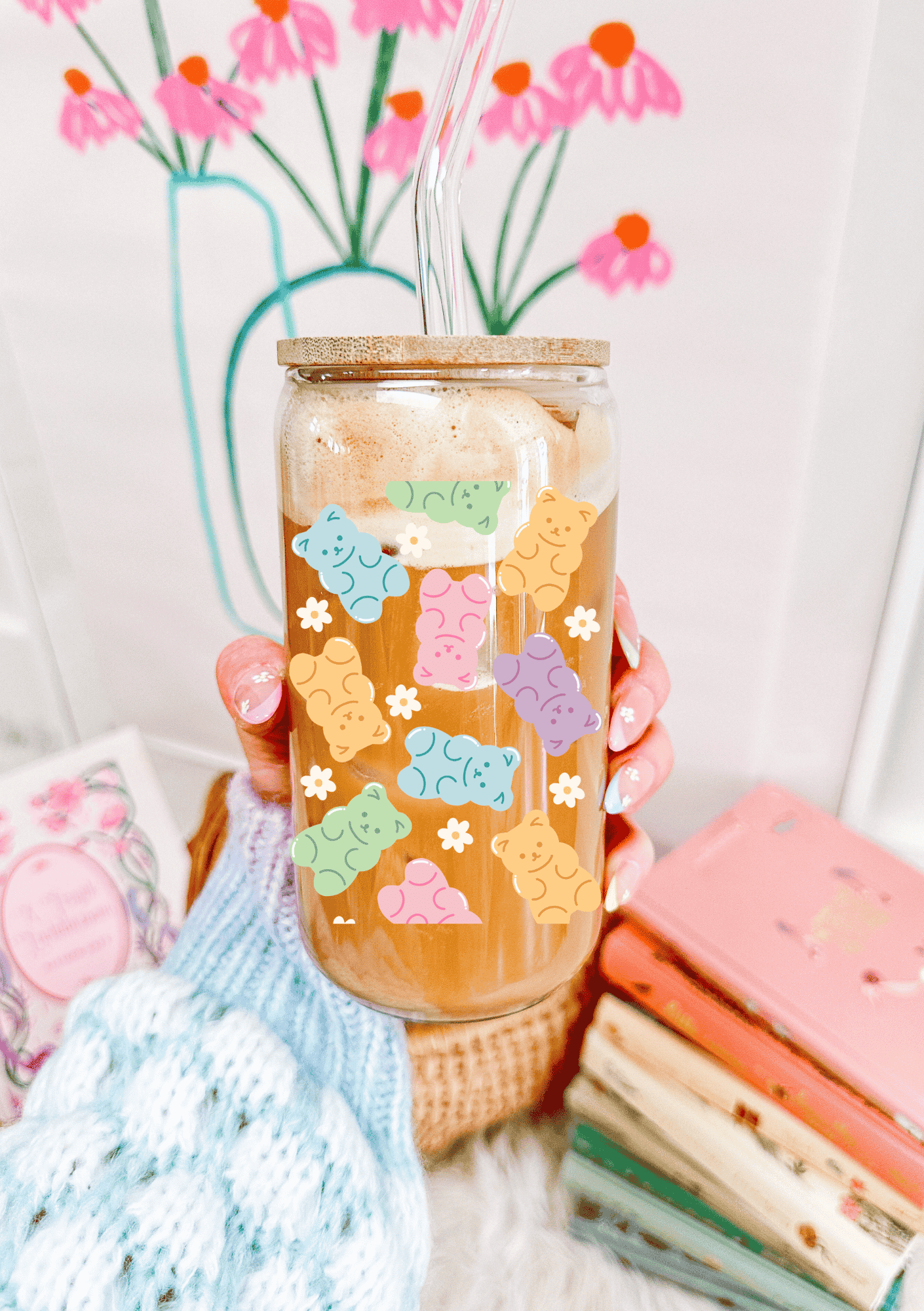 Gummy Bear Daisy Glass Can