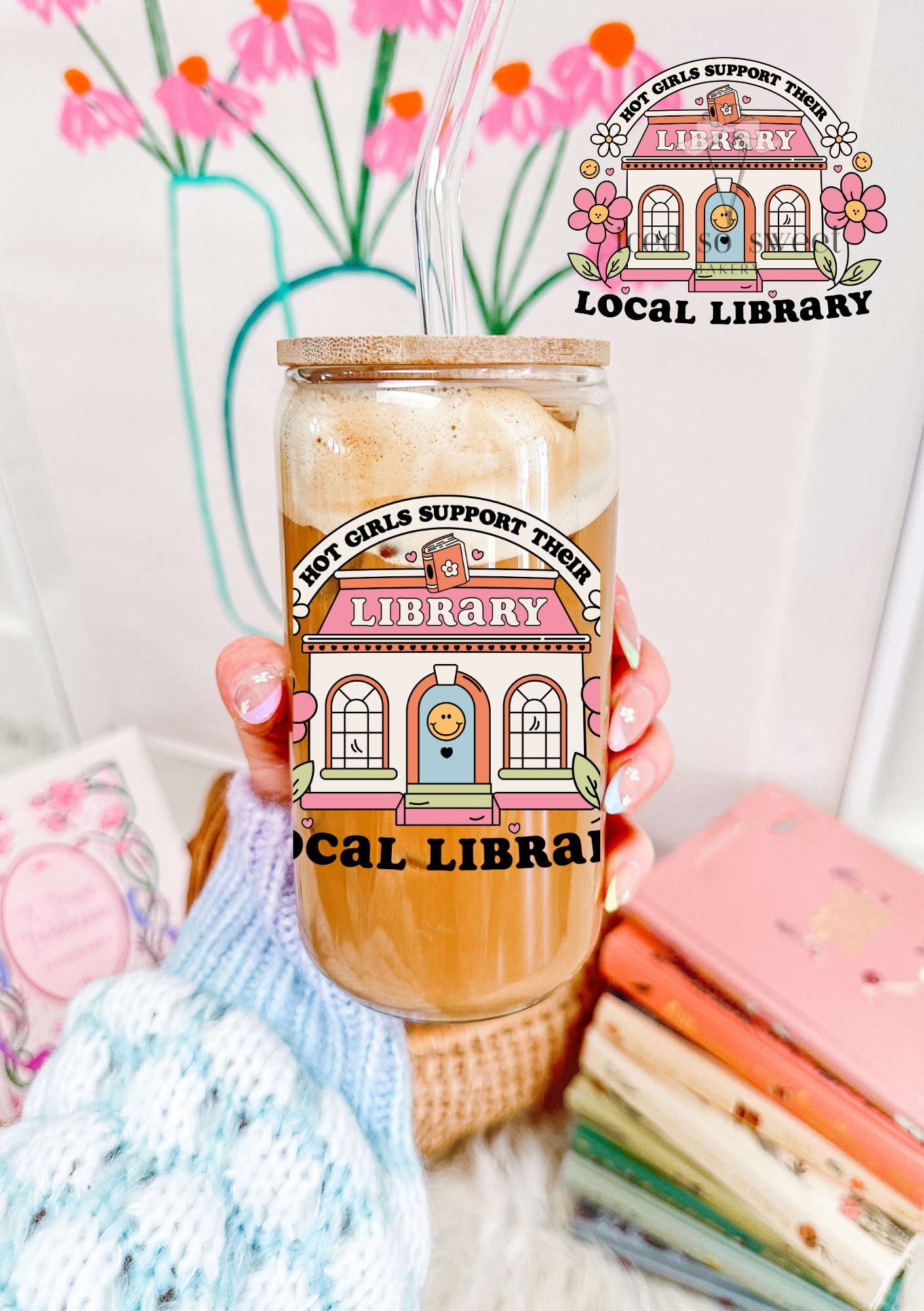 Hot Girls Support their Local Library Glass Can