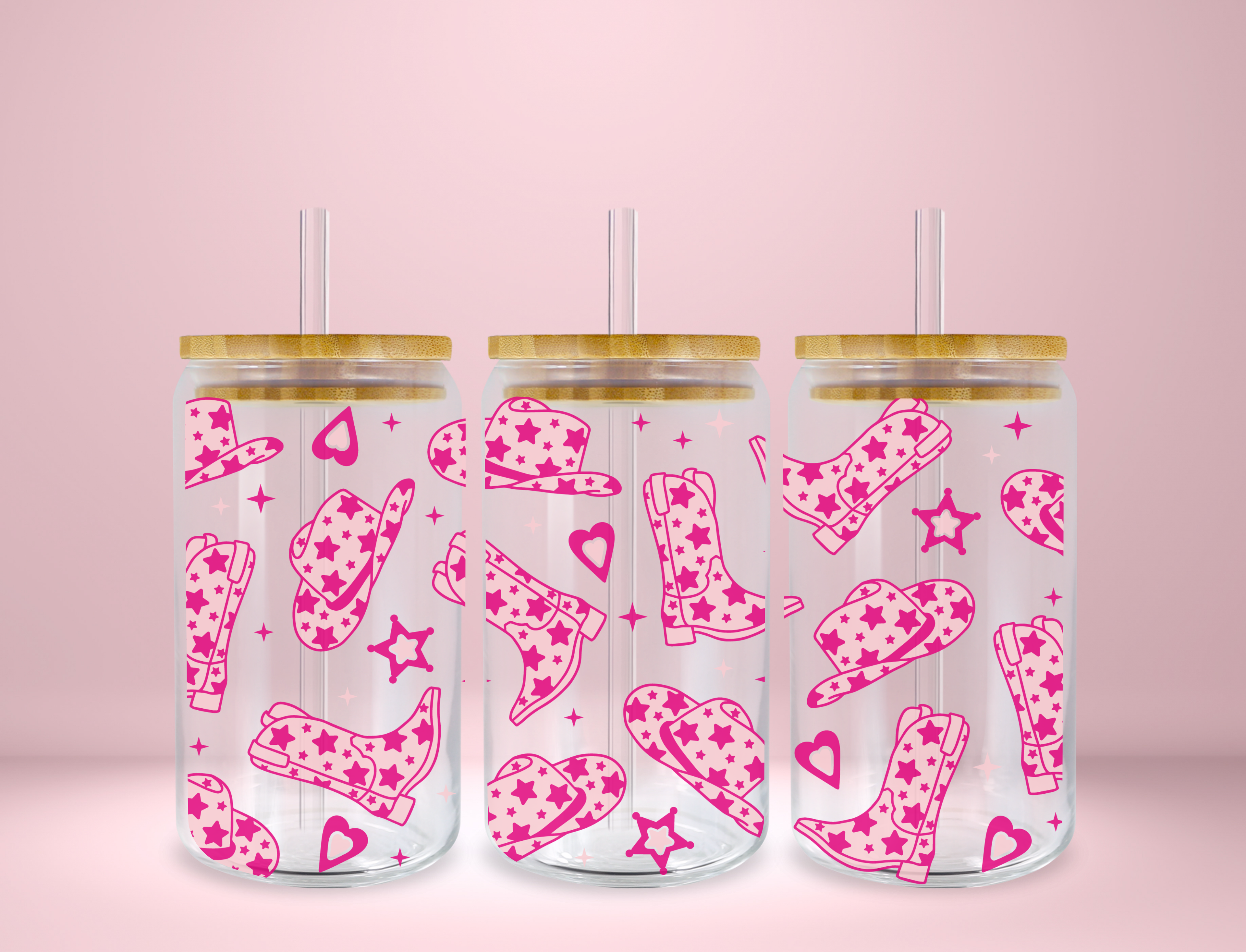 Howdy Cowgirl Glass Can