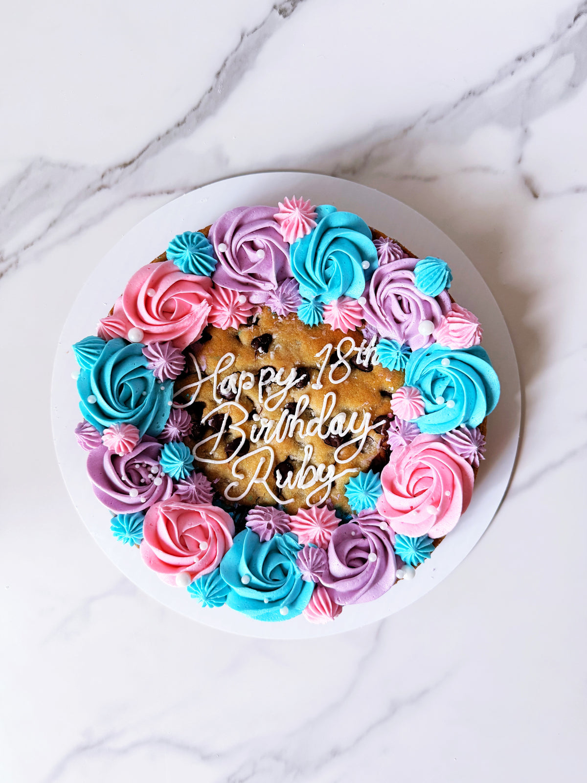 Round Chocolate Chip Cookie Cake