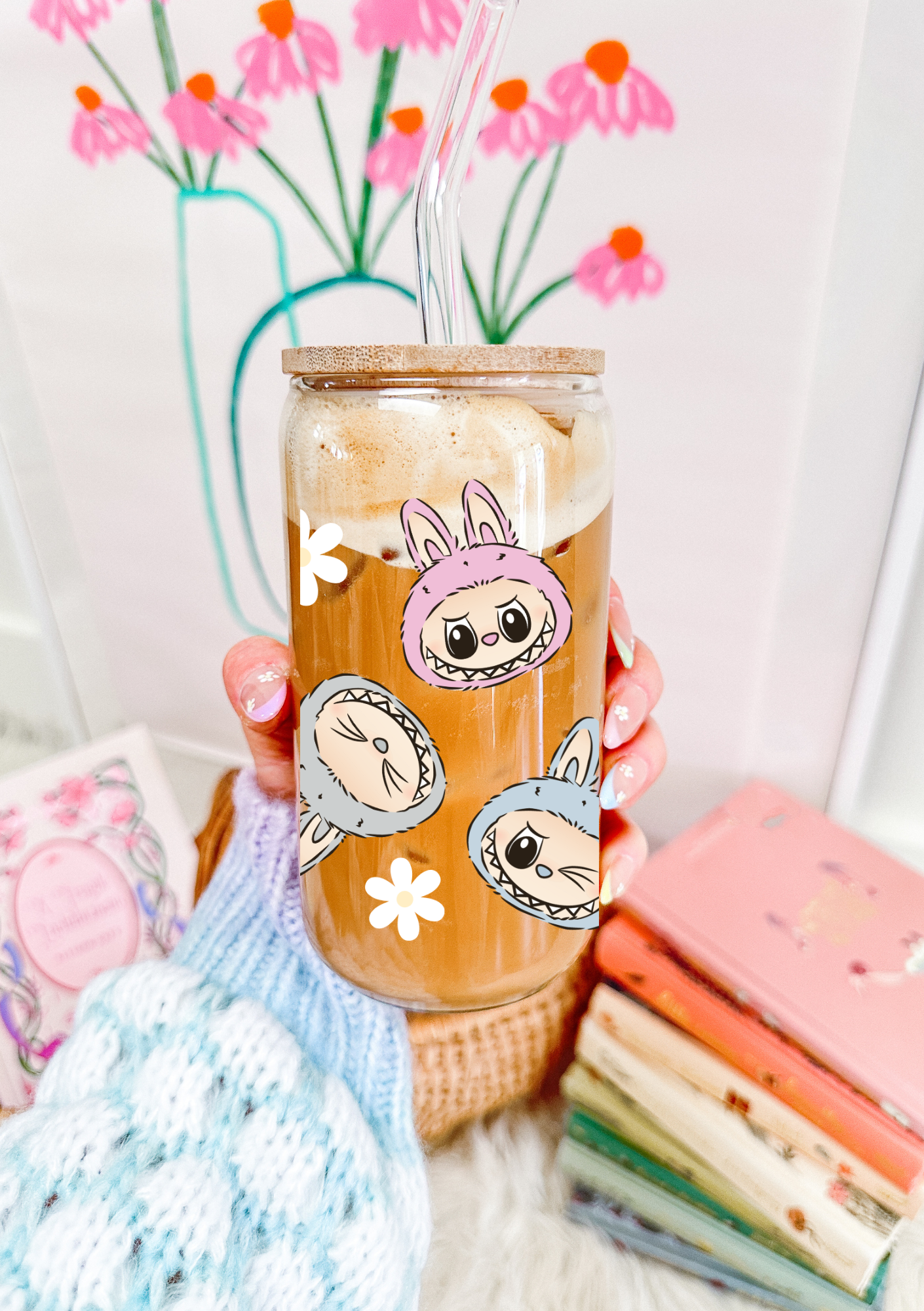 Labubu Faces Glass Can Tumbler