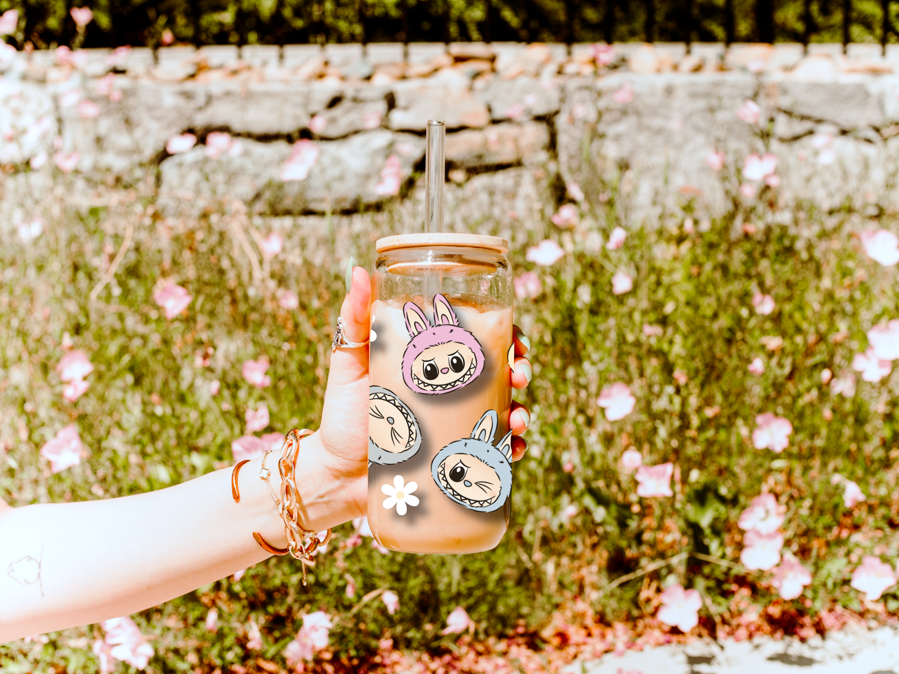 Labubu Faces Glass Can Tumbler