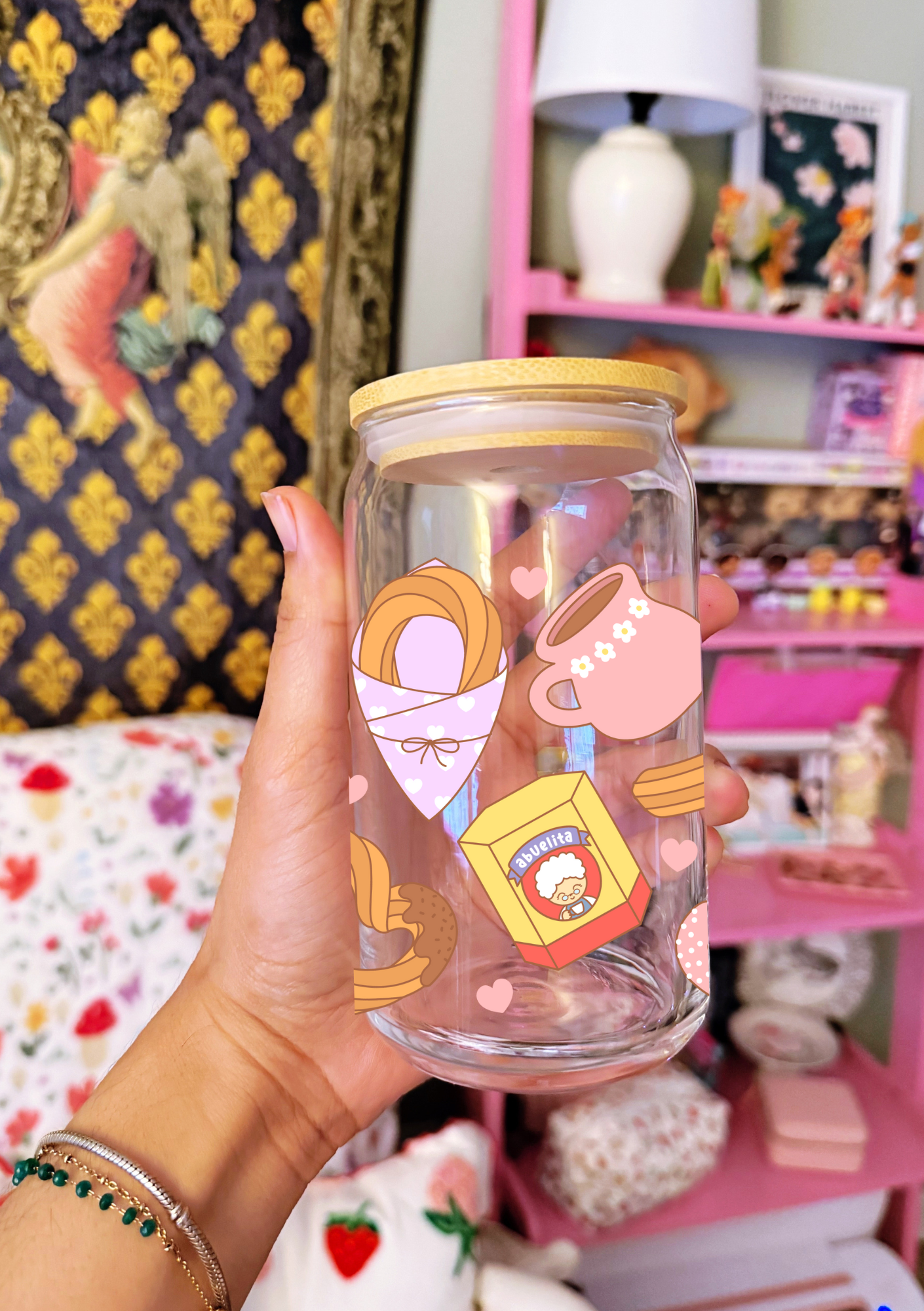 Mexican Hot Chocolate 16 oz Glass Can Tumbler