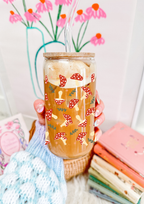 Mushroom Forest Glass Can