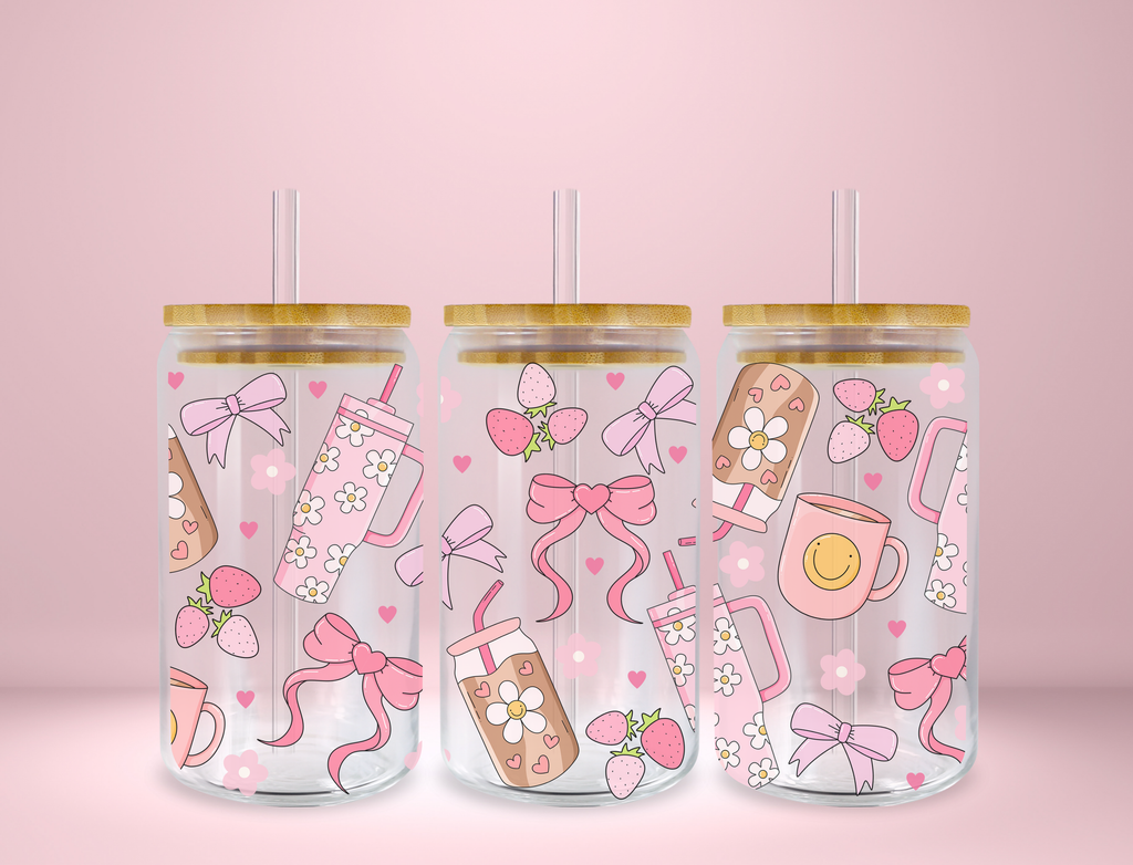 Pink Essentials Glass Can