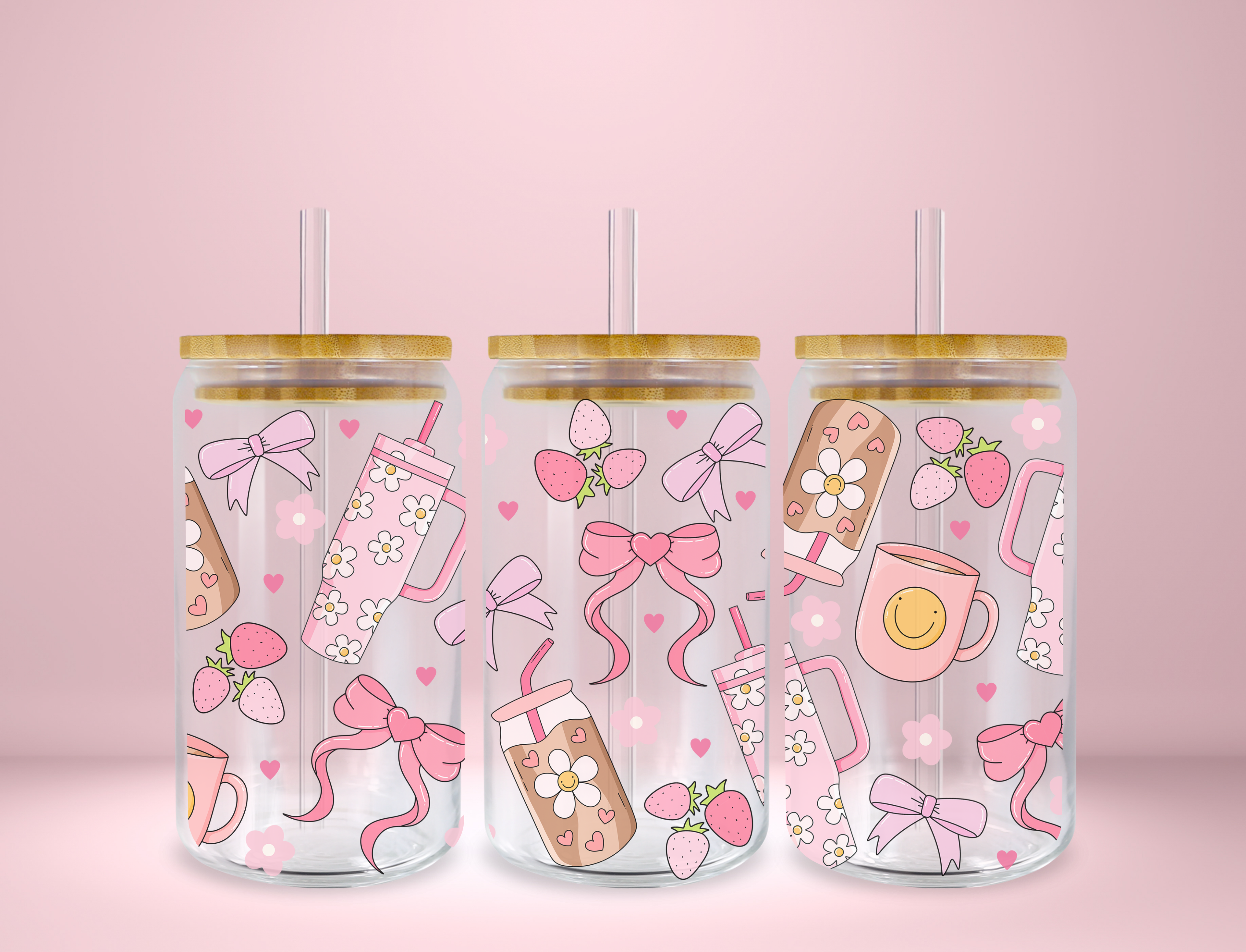 Pink Essentials Glass Can