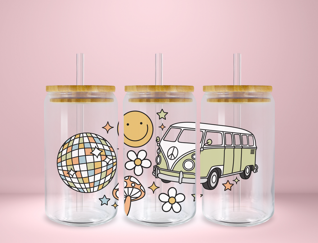 Groovy Bus Glass Can
