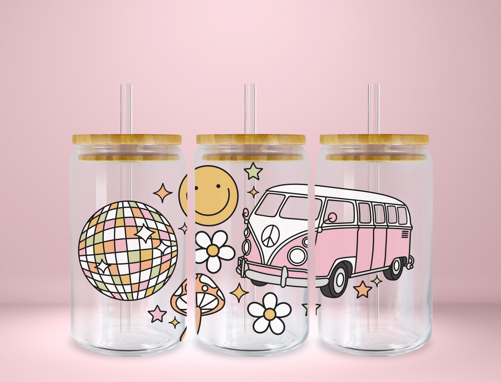 Groovy Bus Glass Can