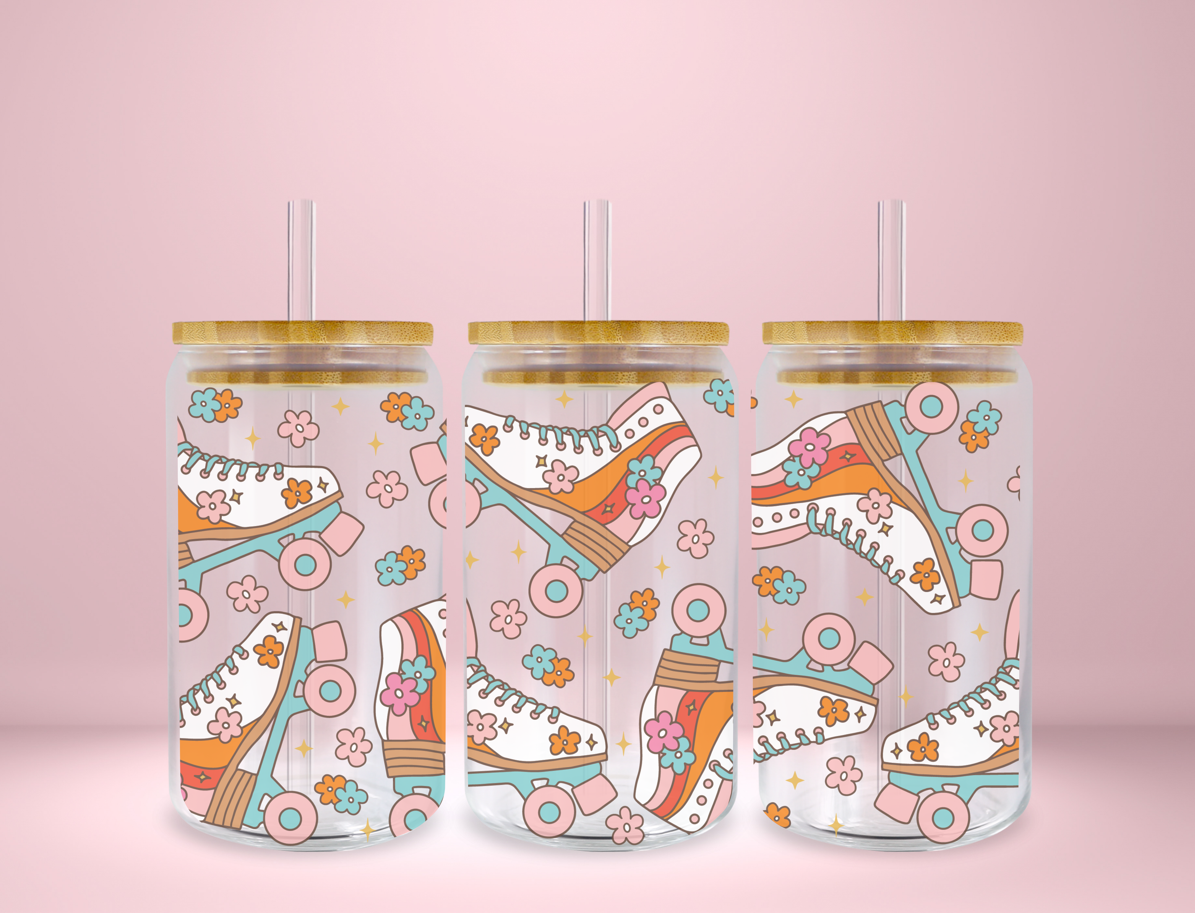 Retro Skate Glass Can