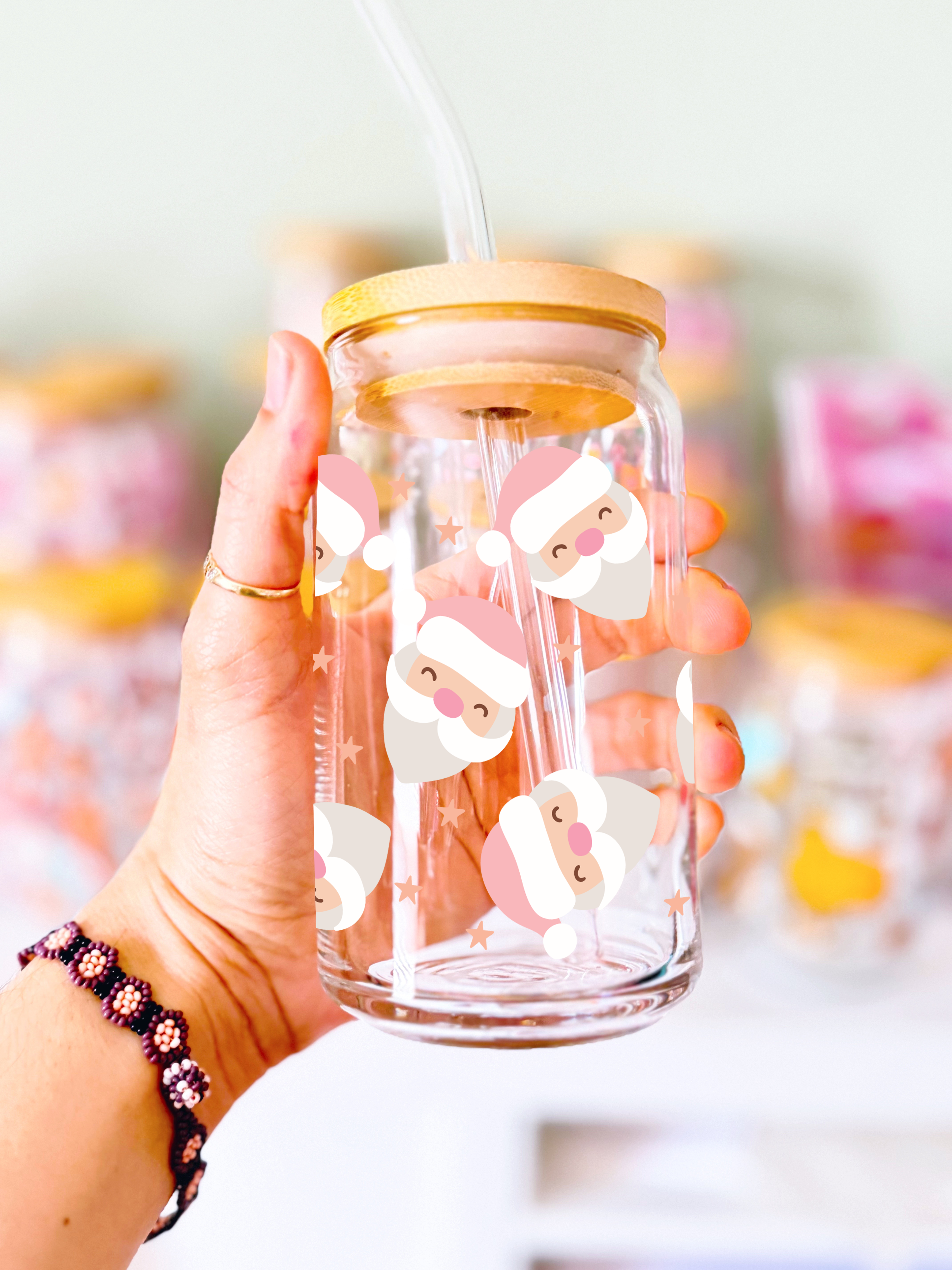 Santa Glass Can Tumbler