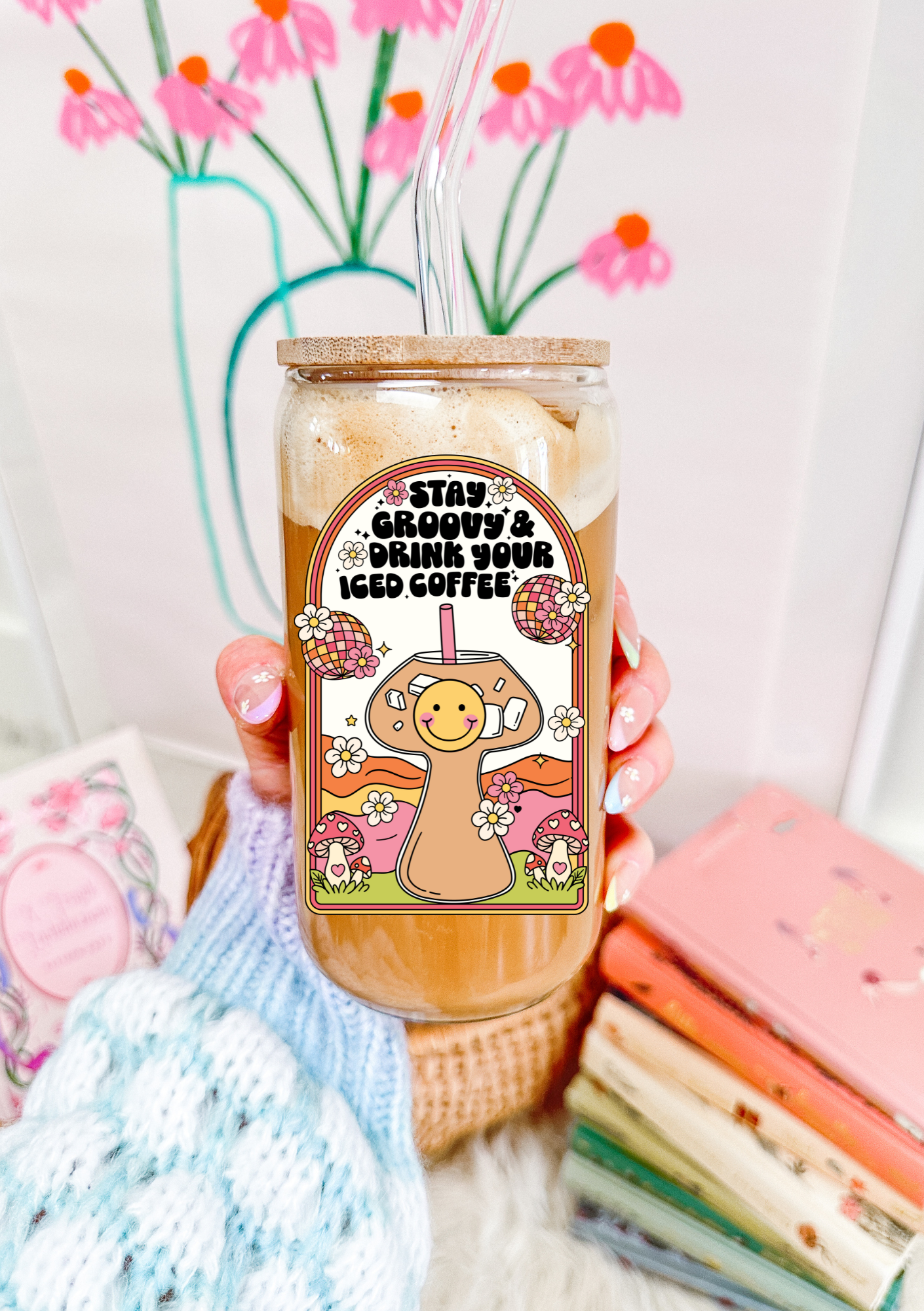 Stay Groovy and Drink Your Iced Coffee Glass Can