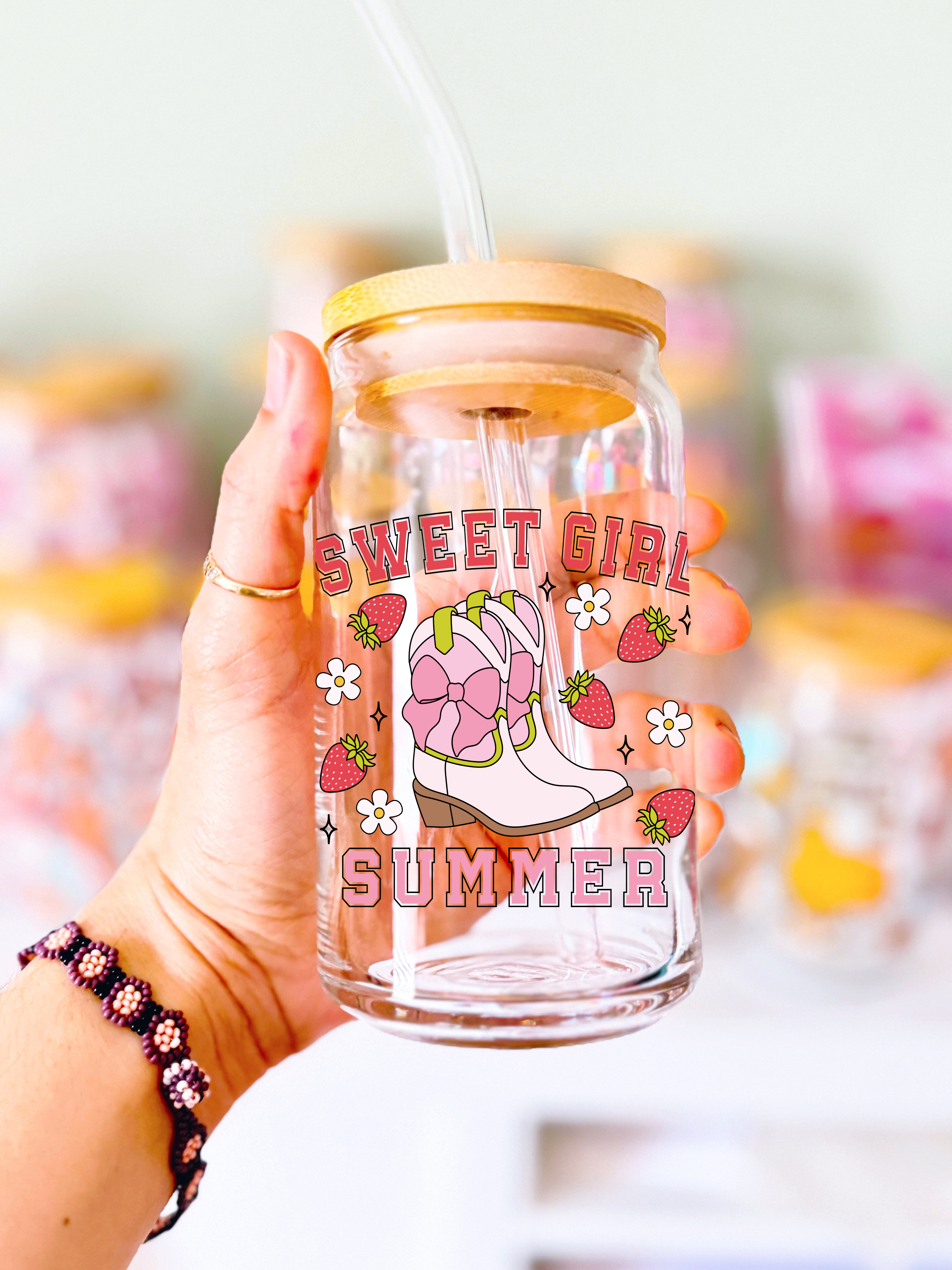 Sweet Girl Summer Glass Can