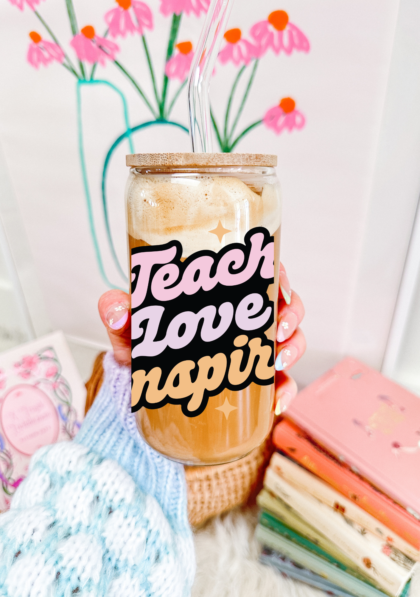Teach Love Inspire Glass Can