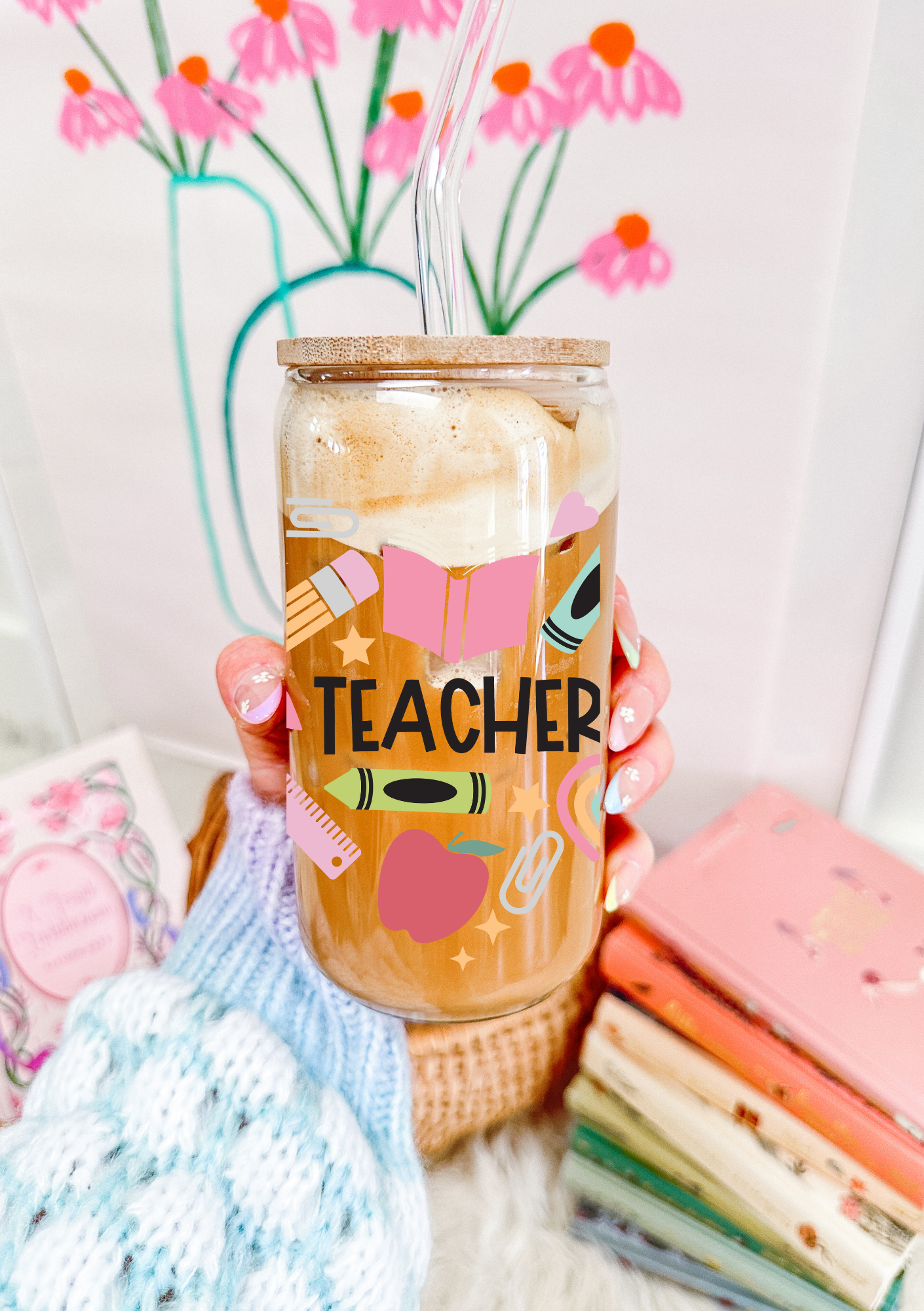 Teacher Heart Glass Can