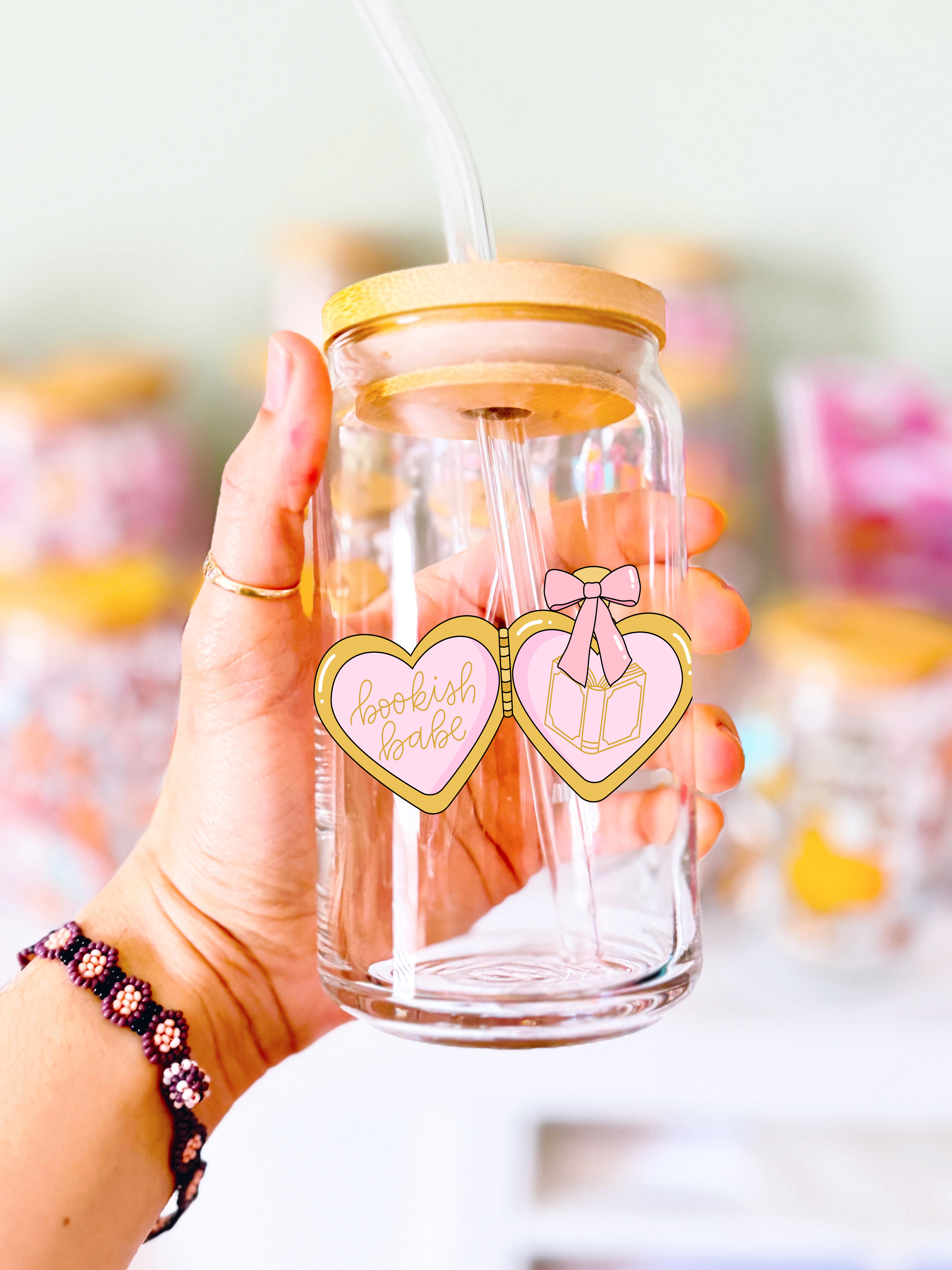 Bookish Babe Locket Glass Cup