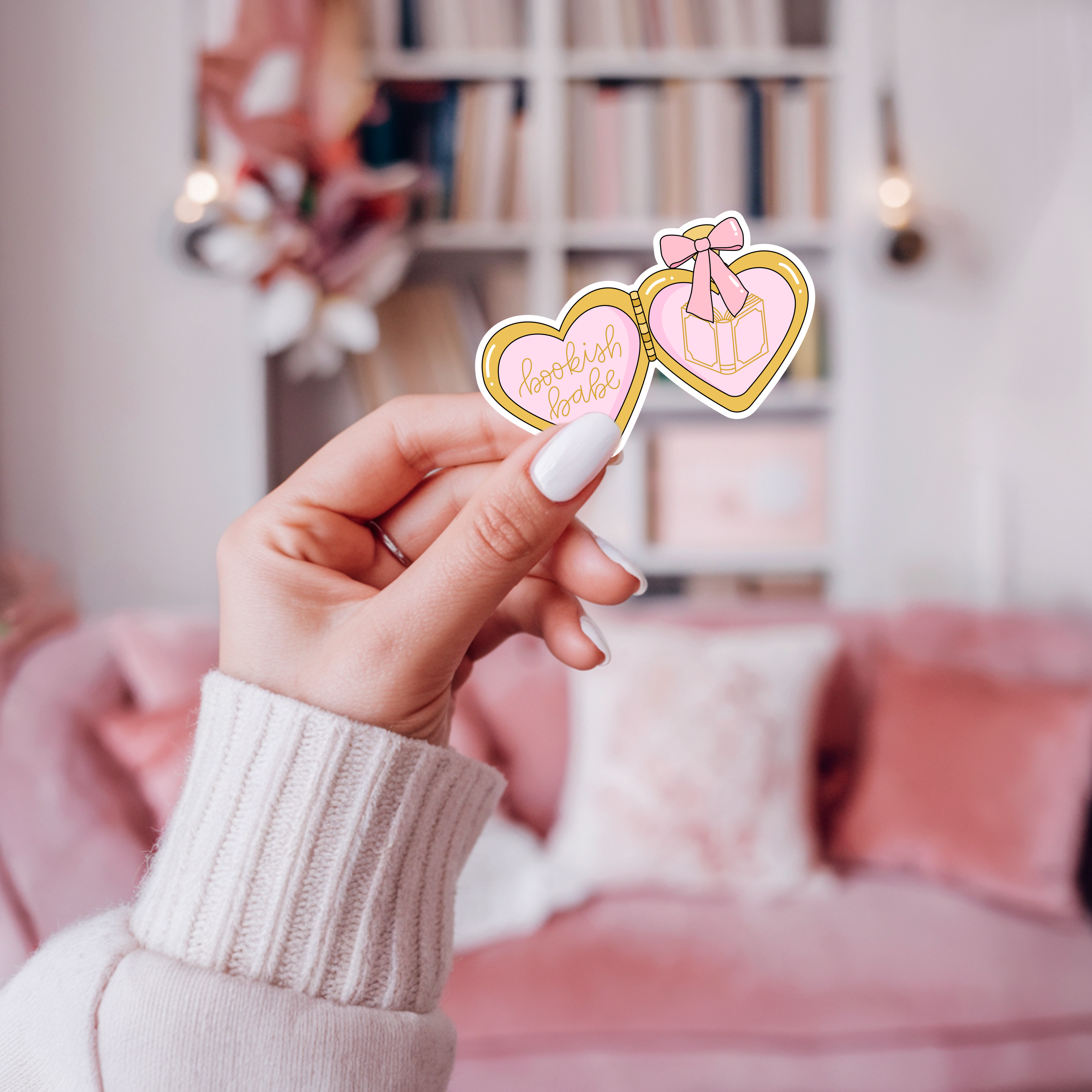 Bookish Babe Locket Sticker