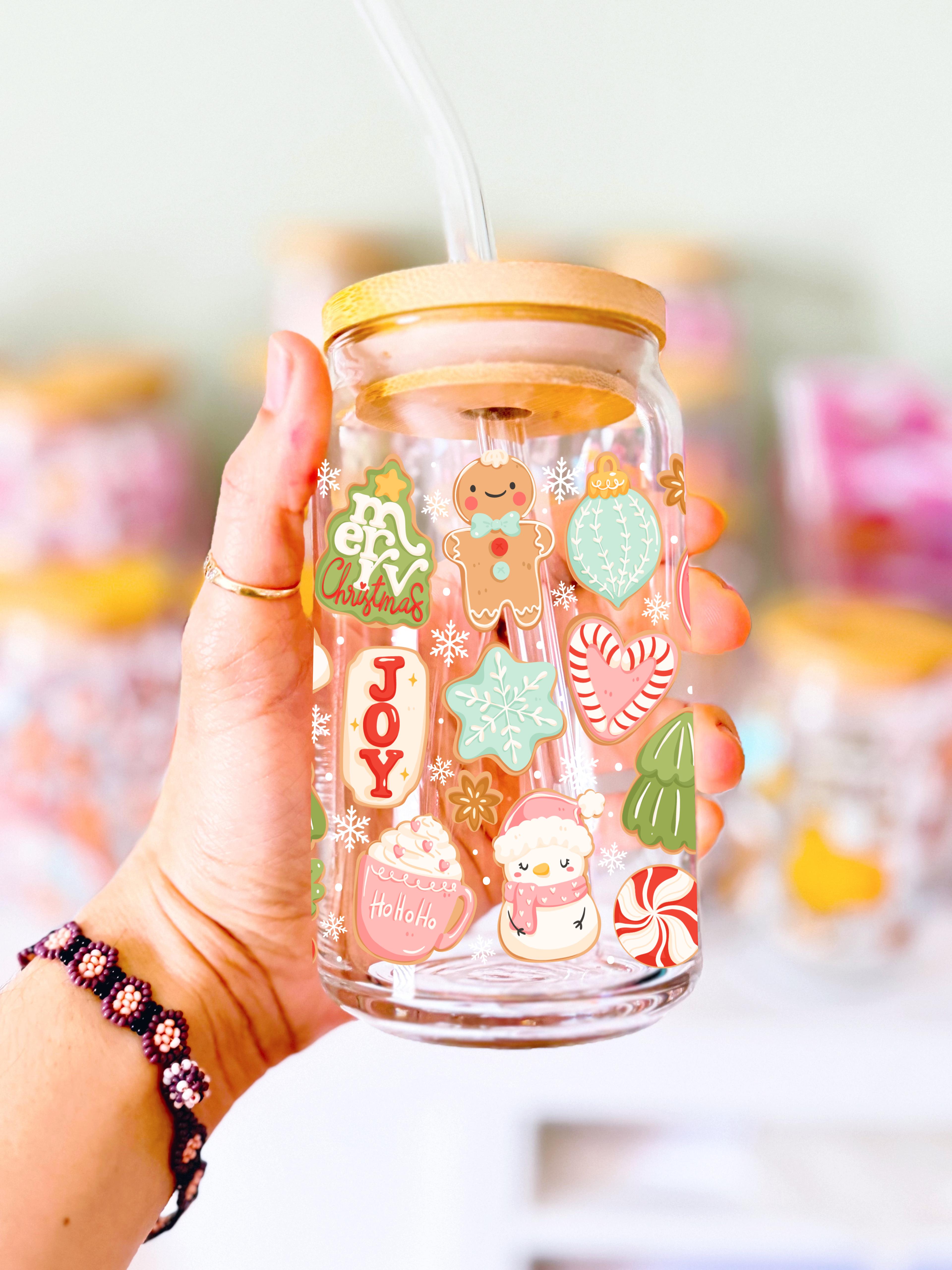 Christmas Cookies Glass Can