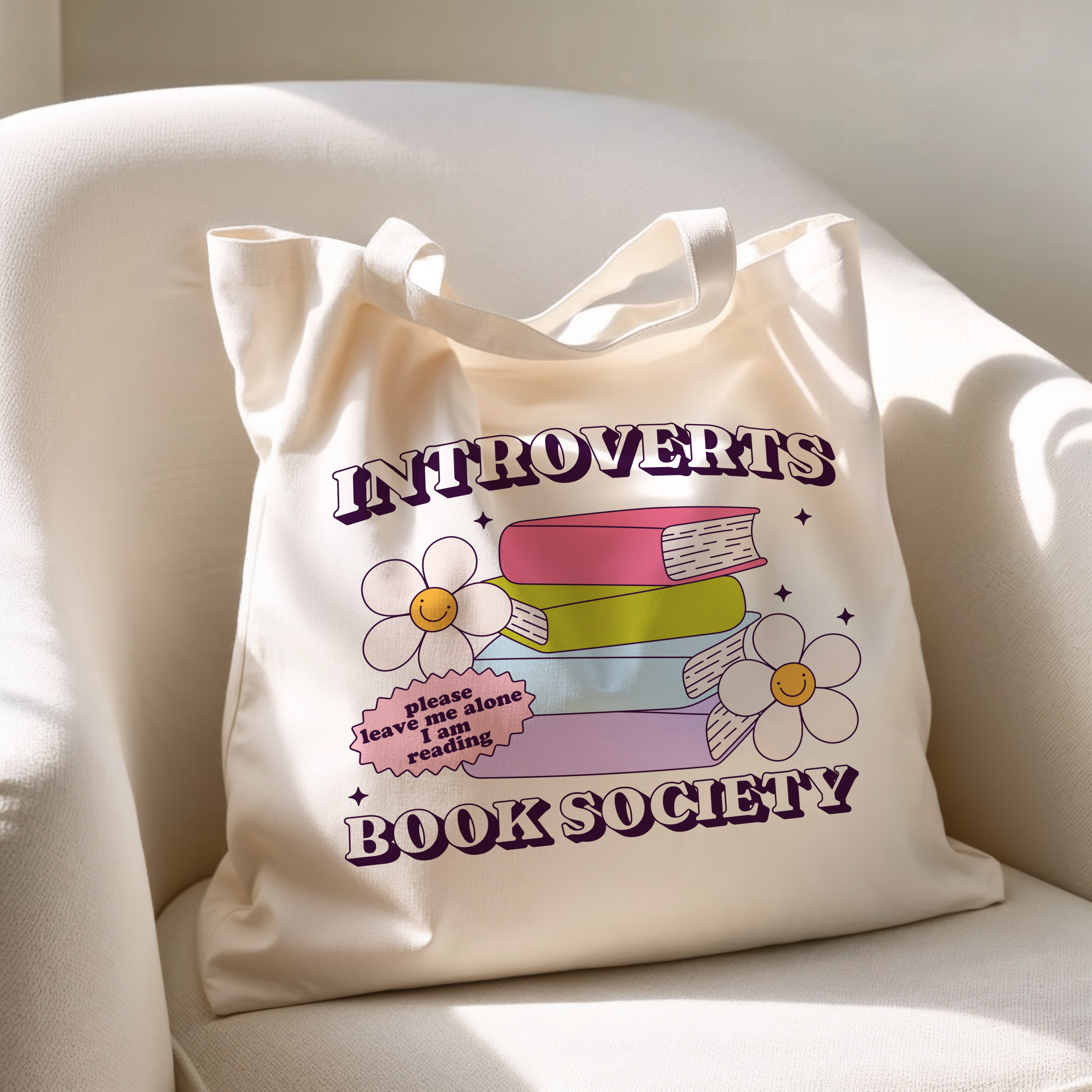 Introverts Book Society Tote Bag