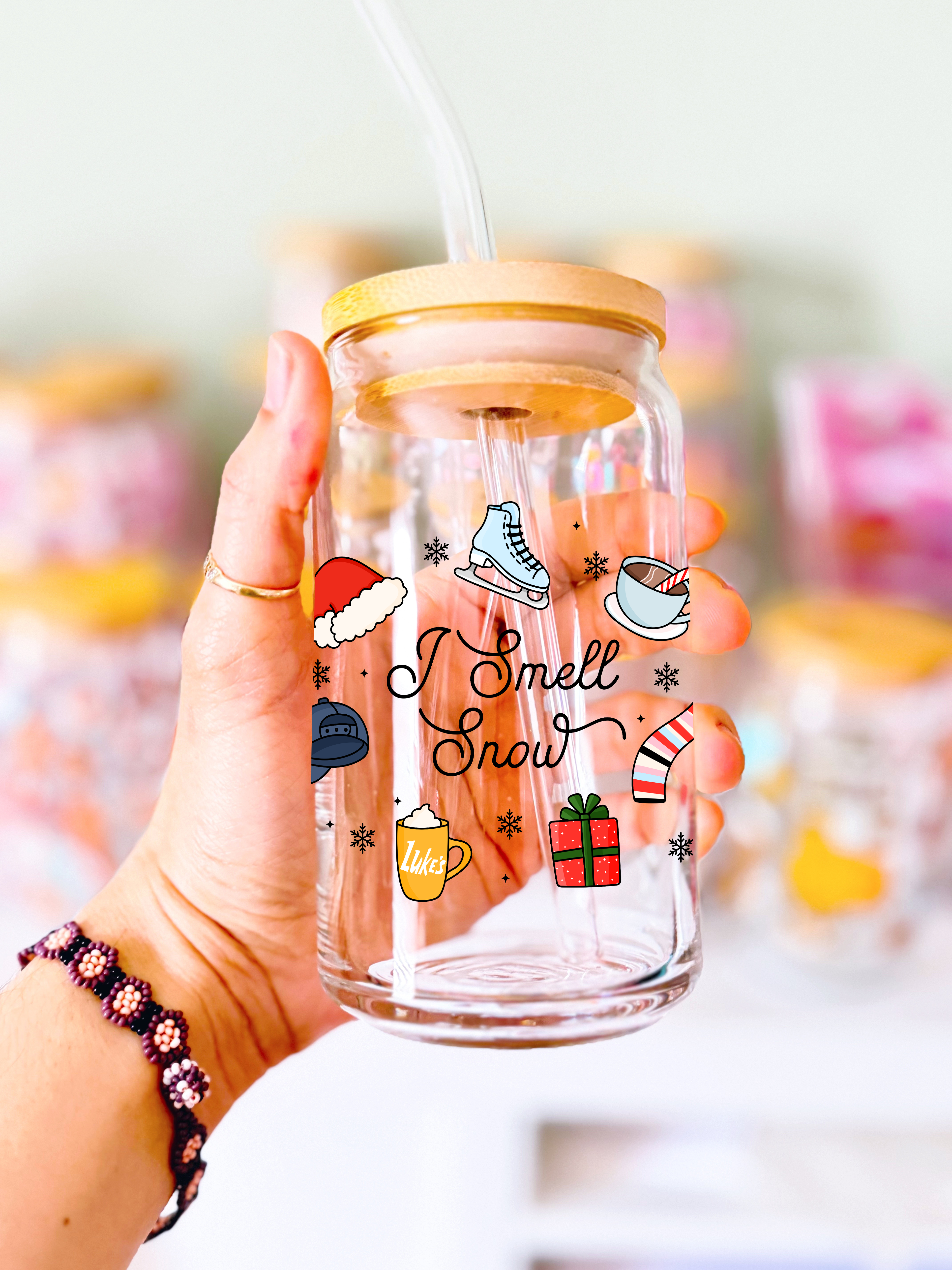 Gilmore Girls I Smell Snow Glass Cup